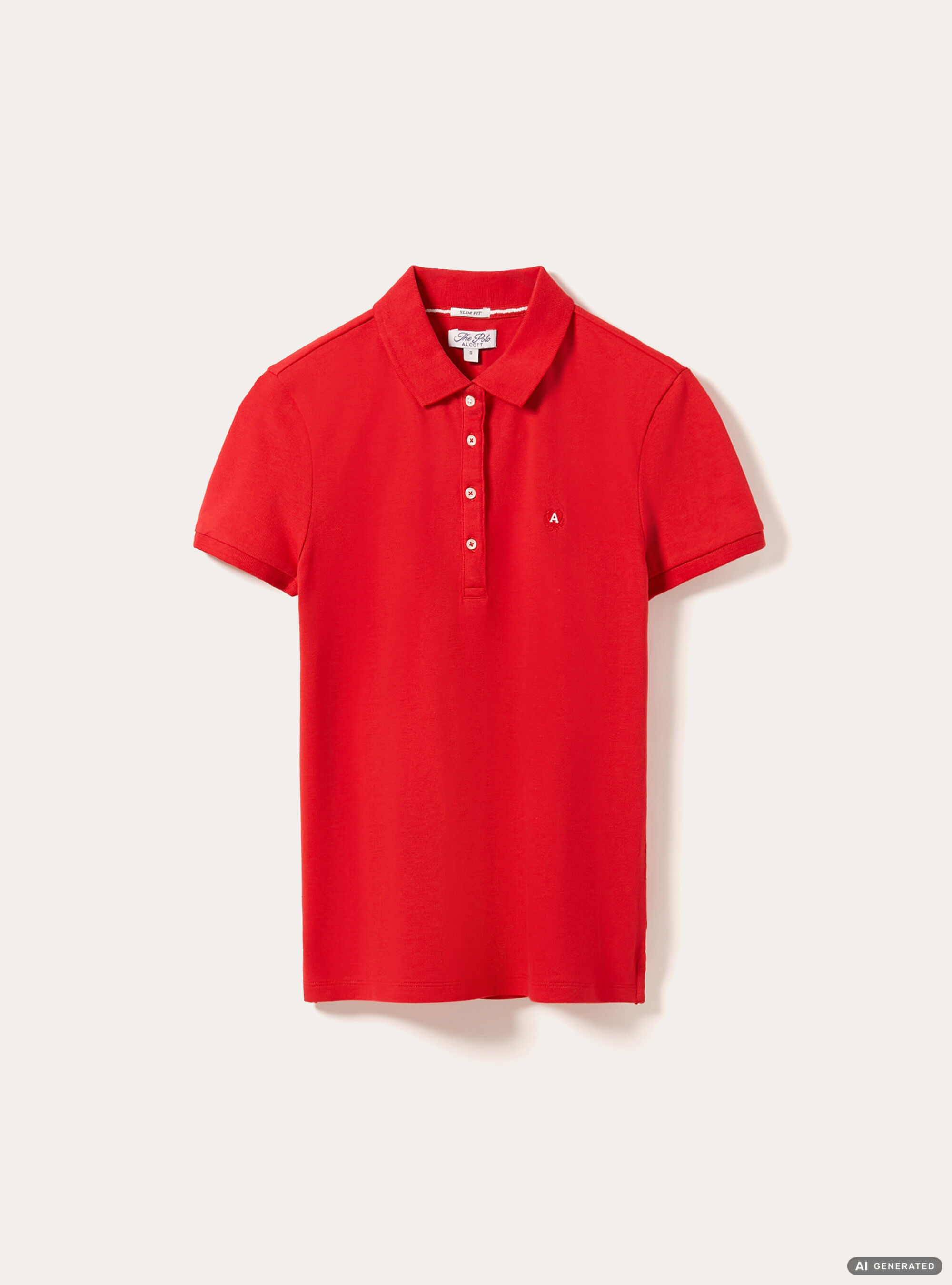 Polo de piqu&eacute; de algod&oacute;n con bordado, RD2 RED MEDIUM