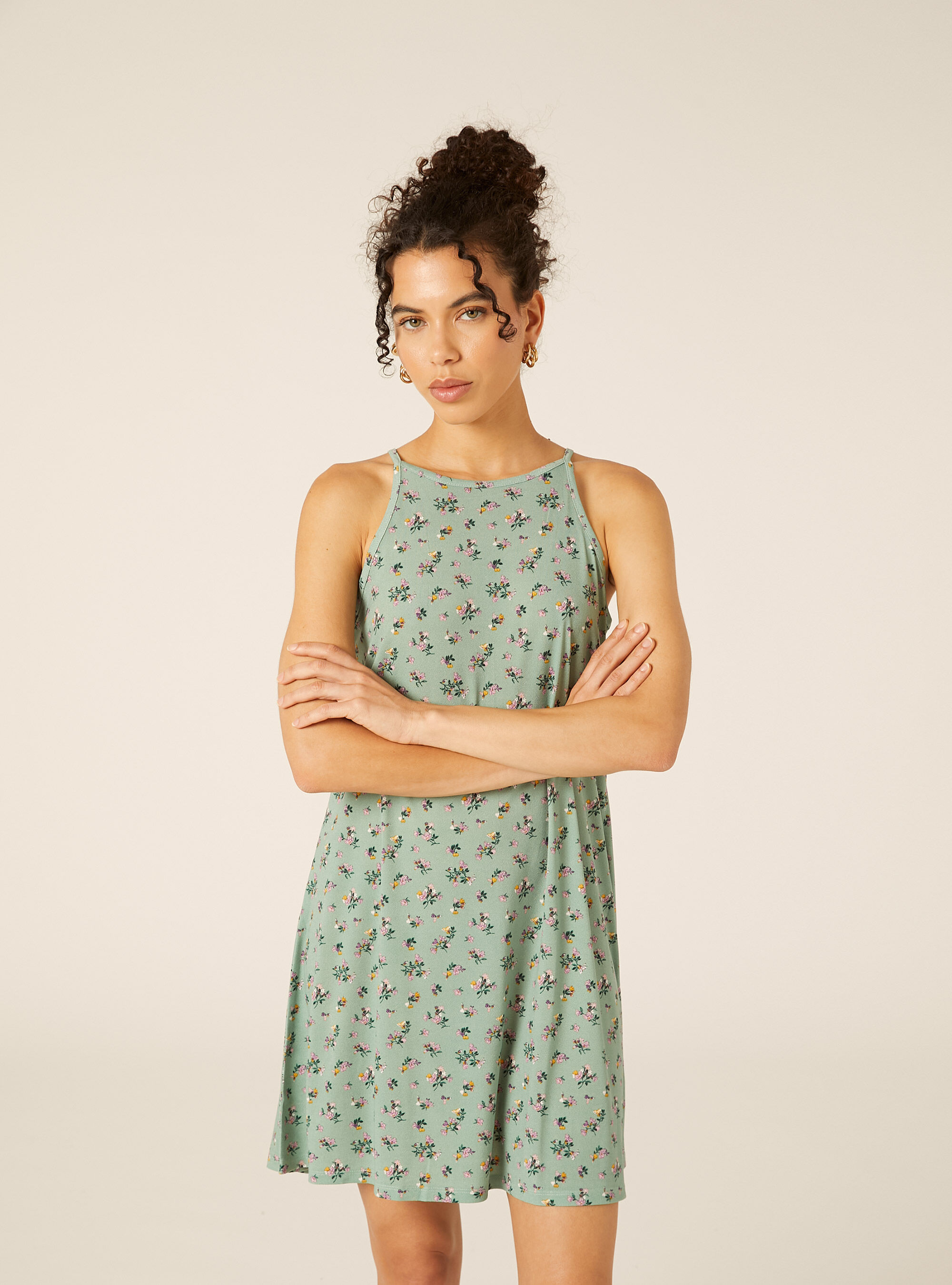 Vestito corto stampa floreale