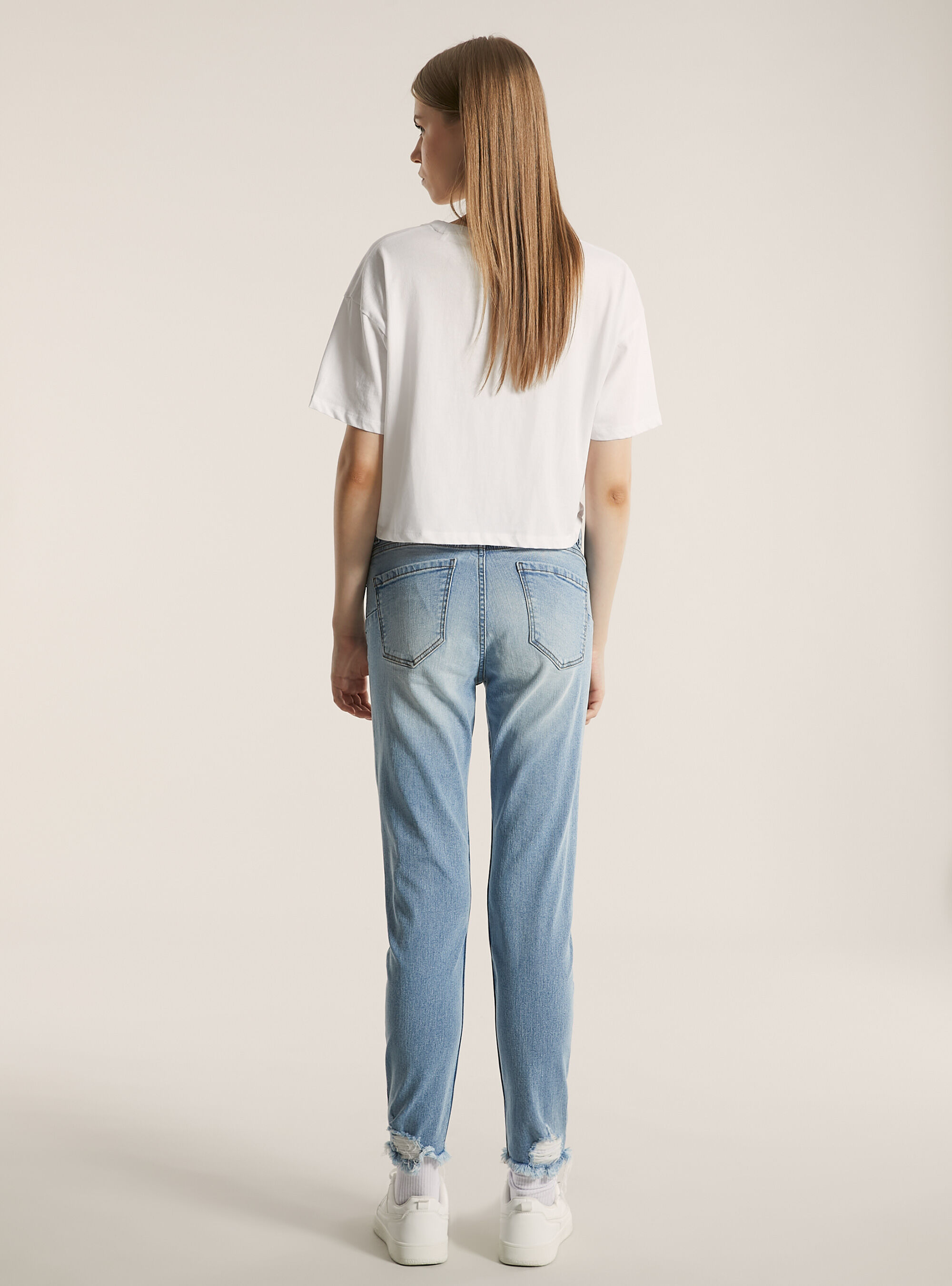 Vaqueros skinny fit con efecto push-up, D006 AZURE