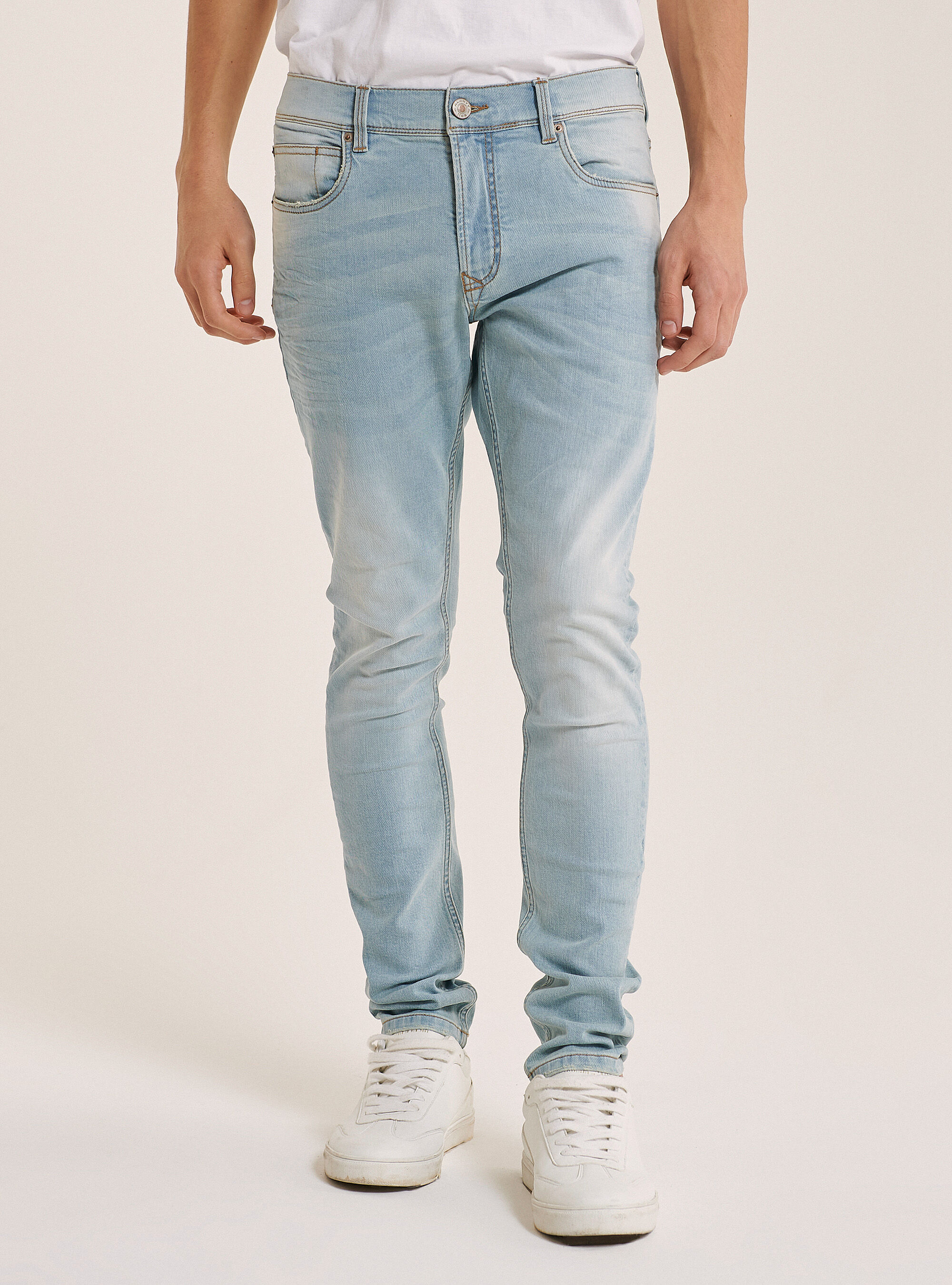 Jeans super skinny in denim stretch, BLUE