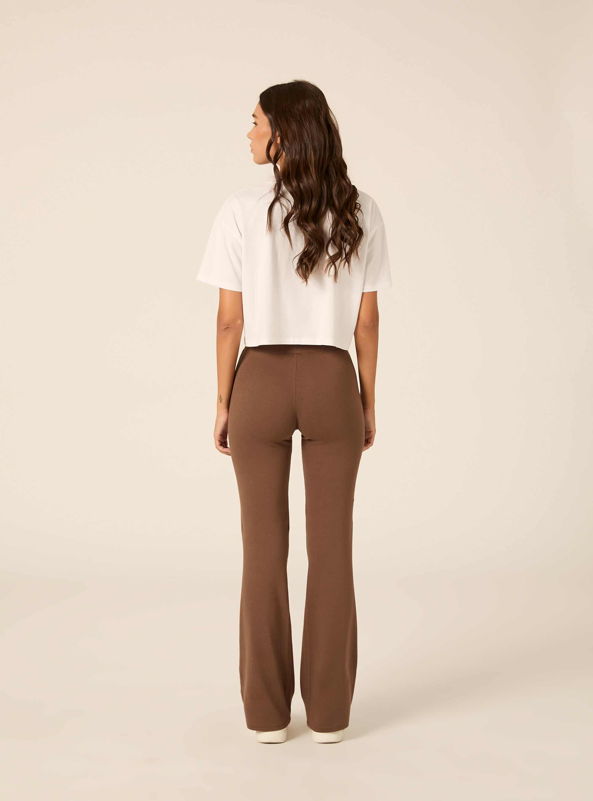 Leggings flare, MARRONE MEDIO