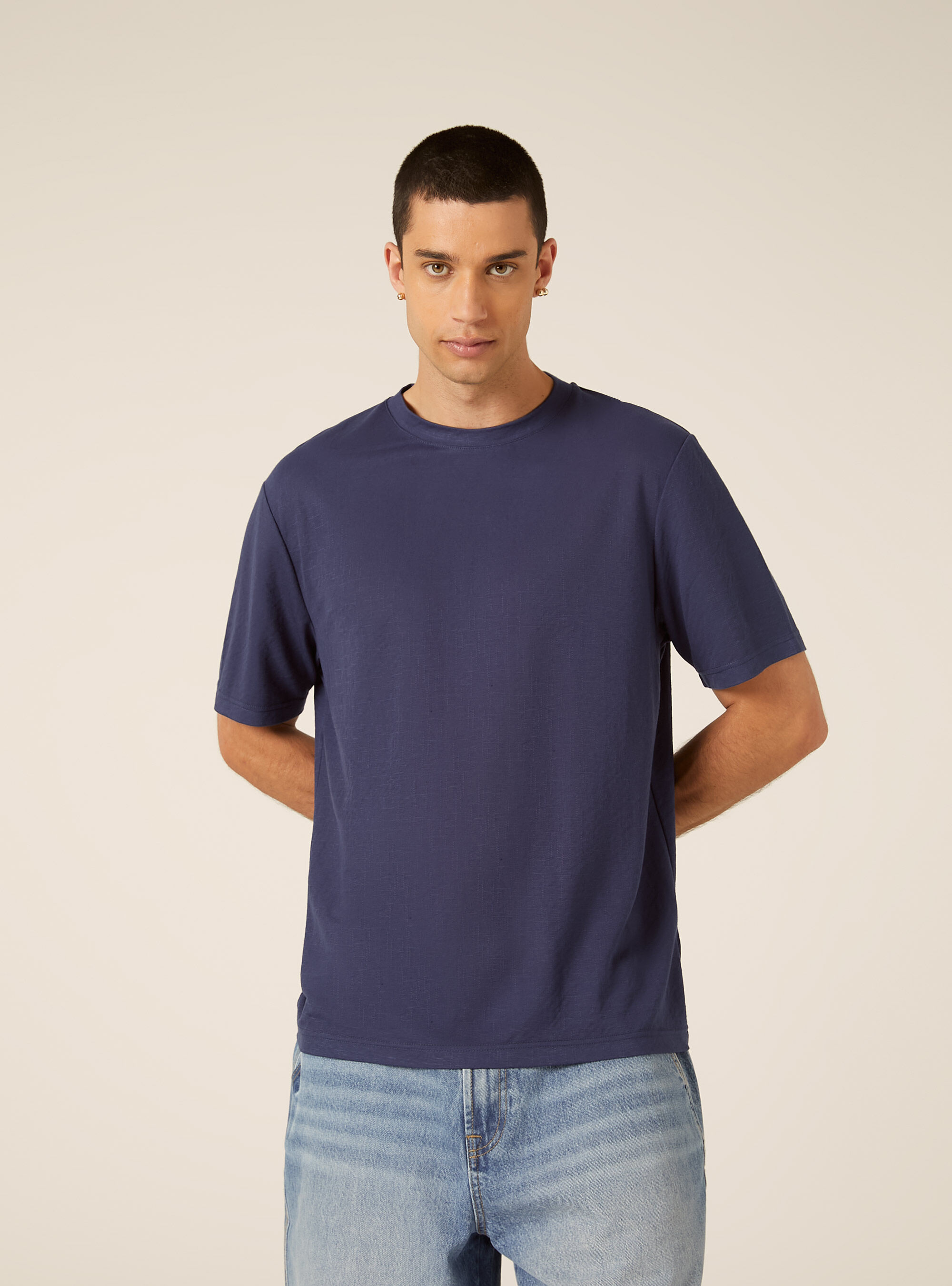 Boxy Fit Textured T-Shirt