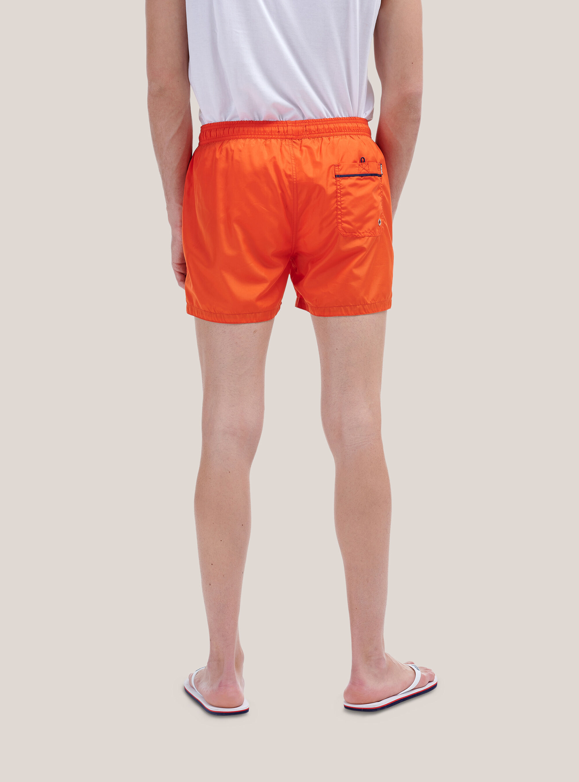 Maillot de bain uni avec broderie et poche au dos, C3394 ORANGE