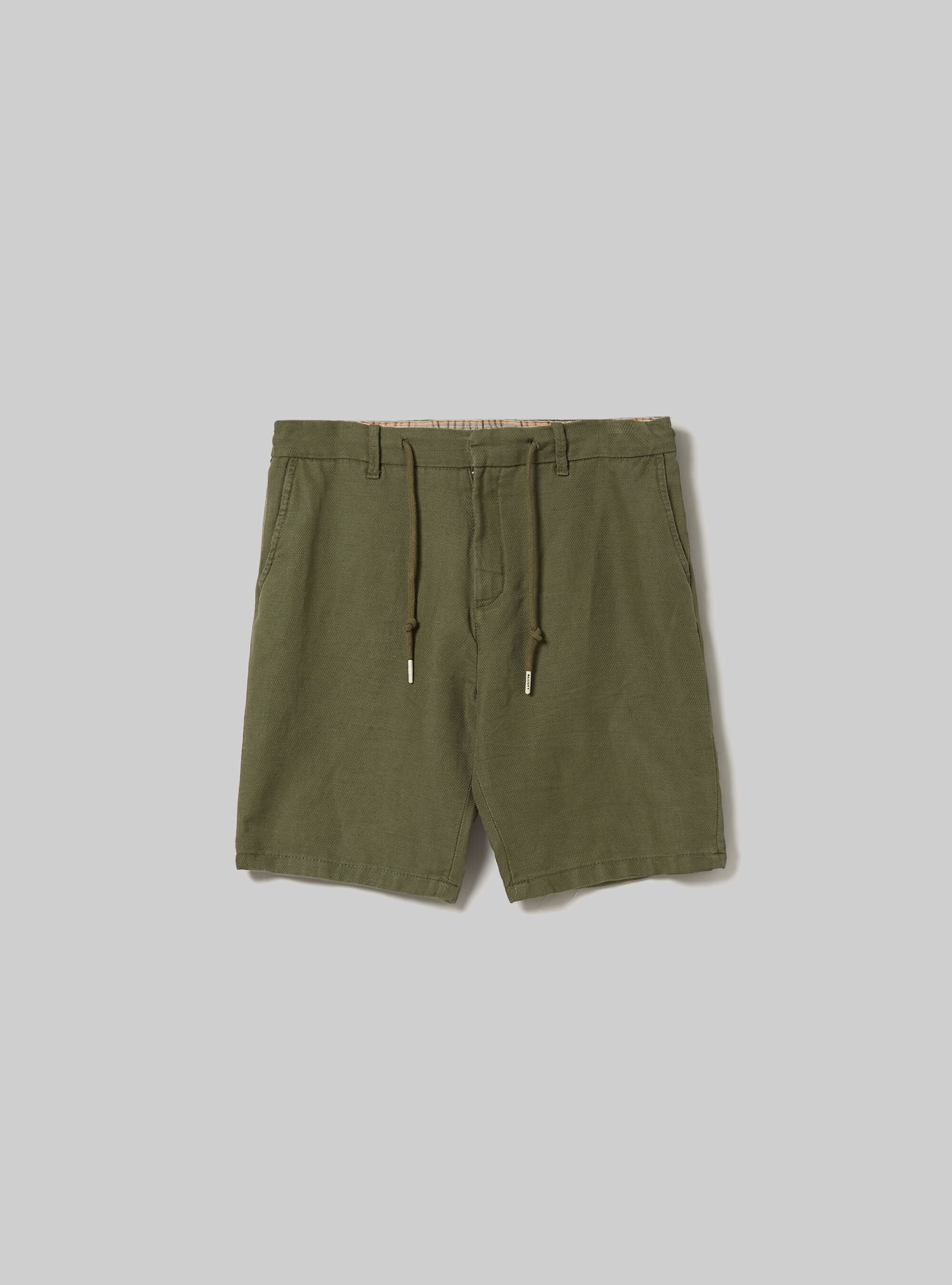 Linen-blend bermuda shorts with drawstring waist, KY2 KAKY MEDIUM