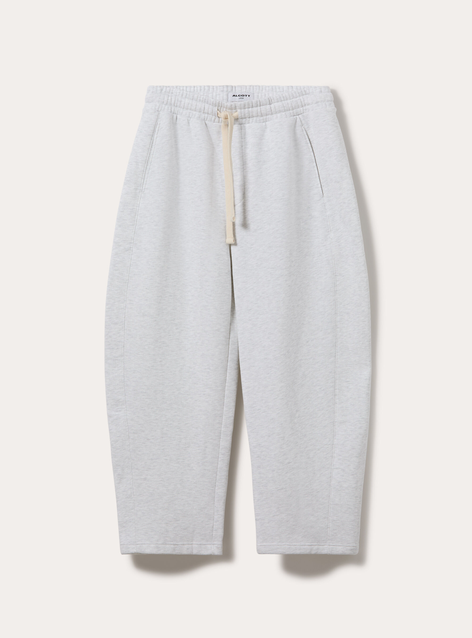 Pantalone in felpa barrel fit, GRIGIO CHIARO MELANGE