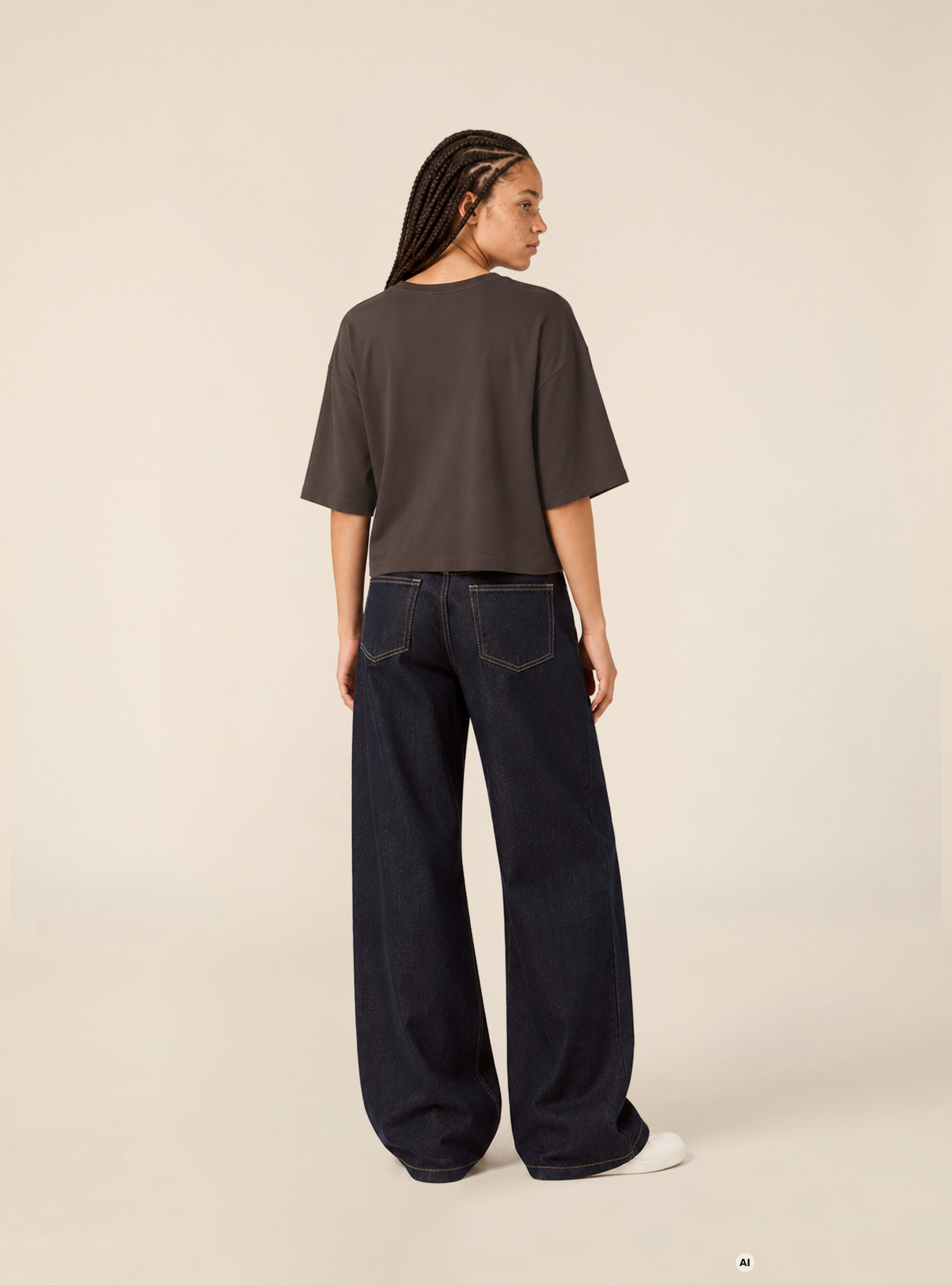 Half sleeve crew neck t-shirt, BR3 BROWN LIGHT