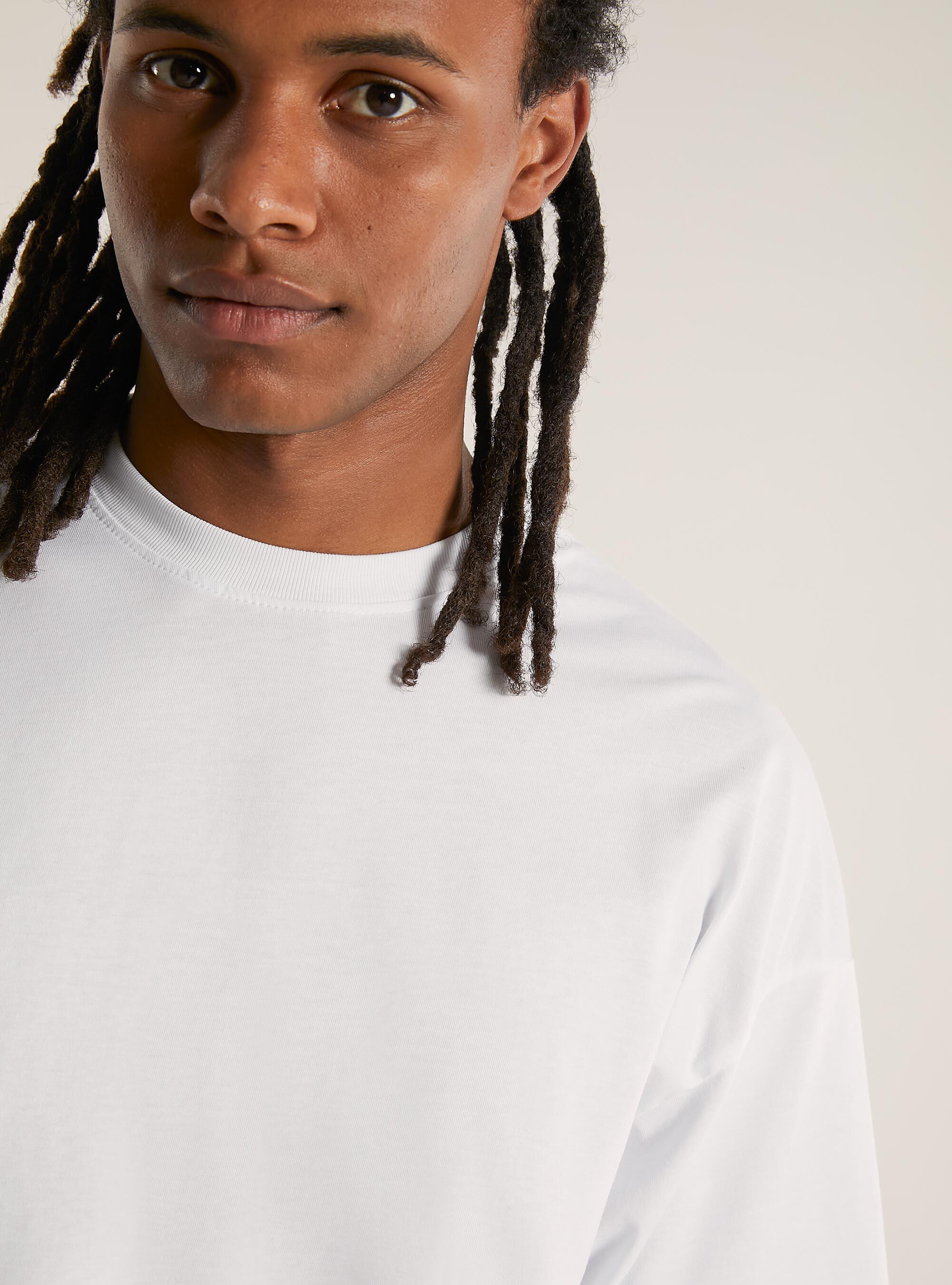 Tee-shirt &agrave; la coupe large, WH3 WHITE