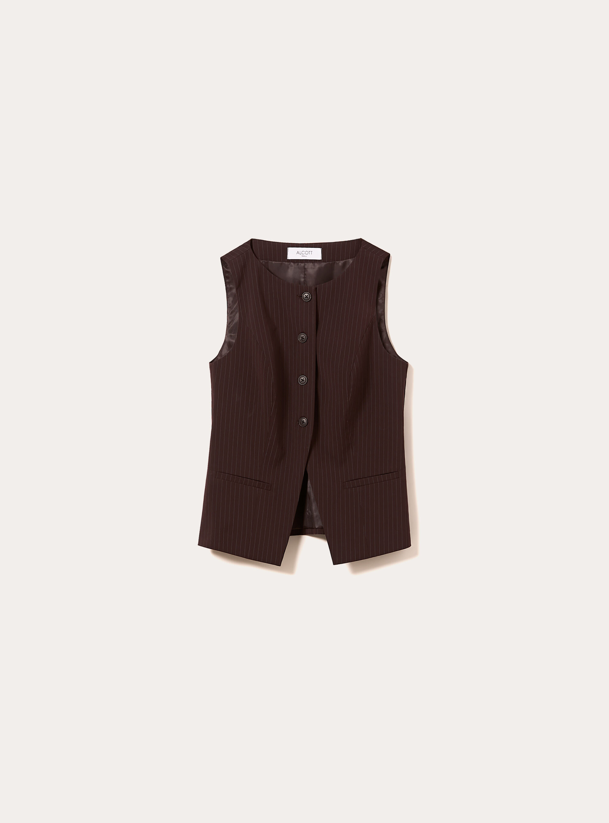 Weste in regul&auml;rer L&auml;nge mit Kn&ouml;pfen, BO1 BORDEAUX DARK