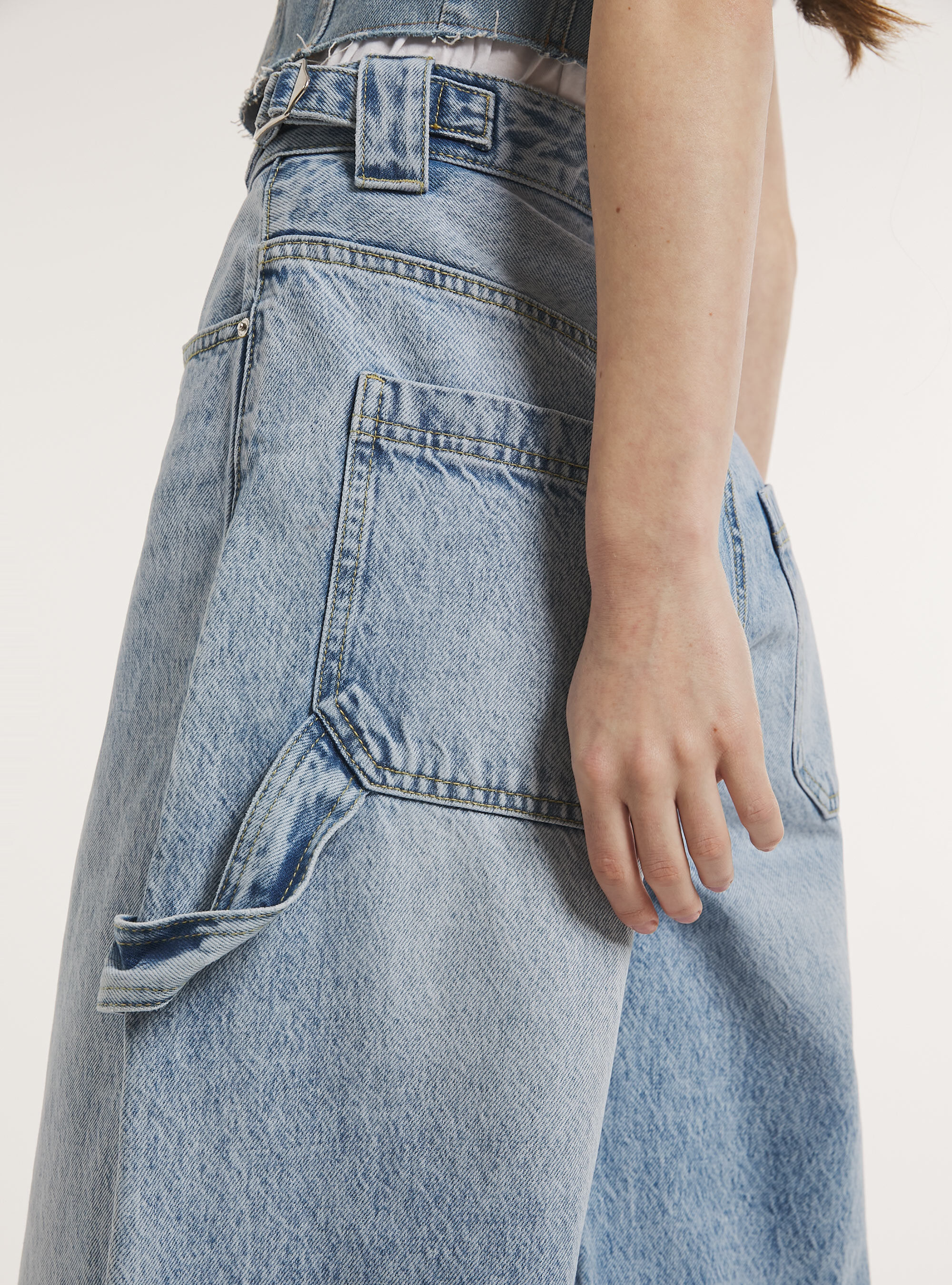 【YOURNUS】UT Carpenter Maxi Balloon Denim Carpenter balloon jeans with adjustable waist
