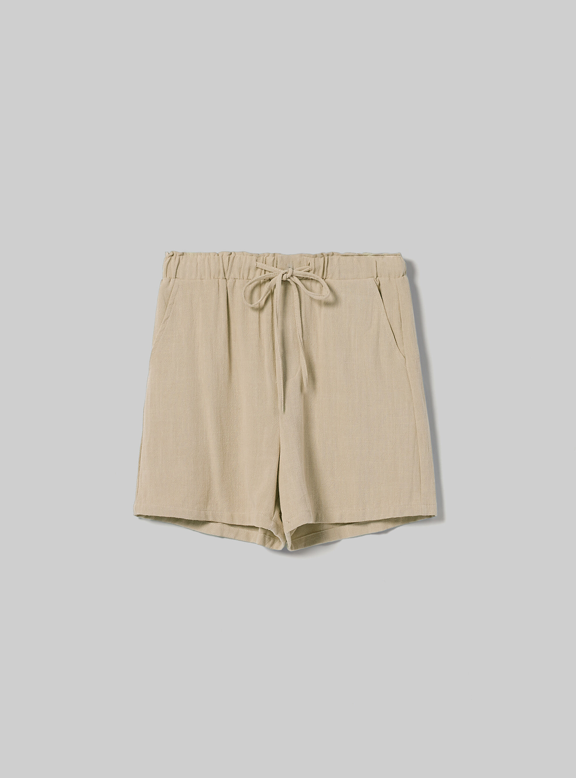 Shorts in soft crepe, BG2 BEIGE MEDIUM