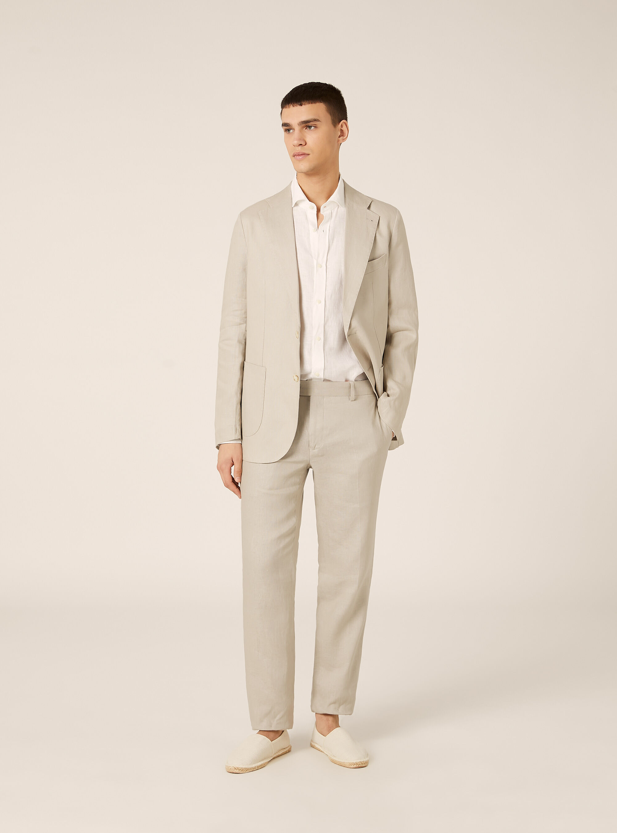 Giacca in lino monopetto