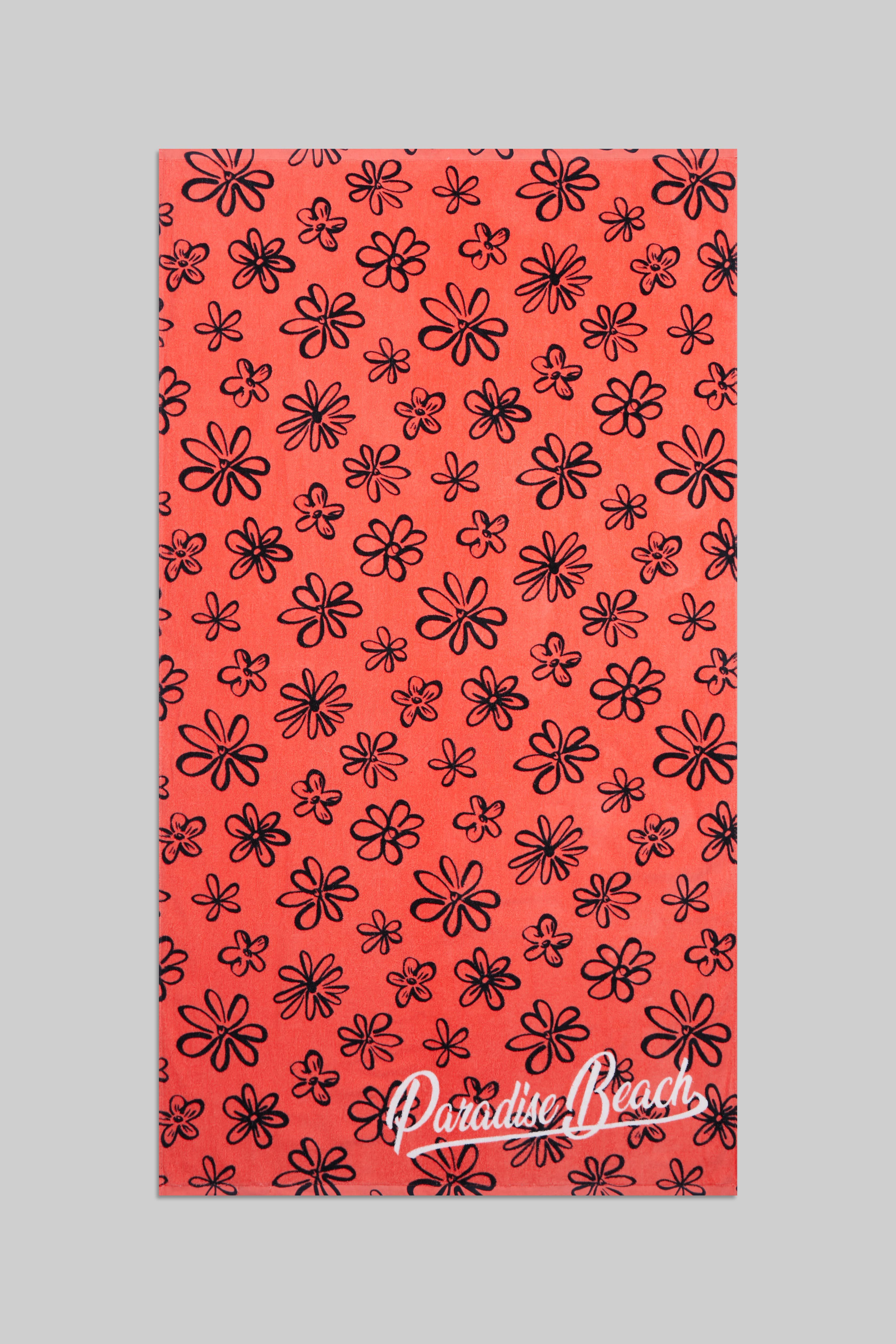 Telo mare in cotone con stampa, FLOWERS