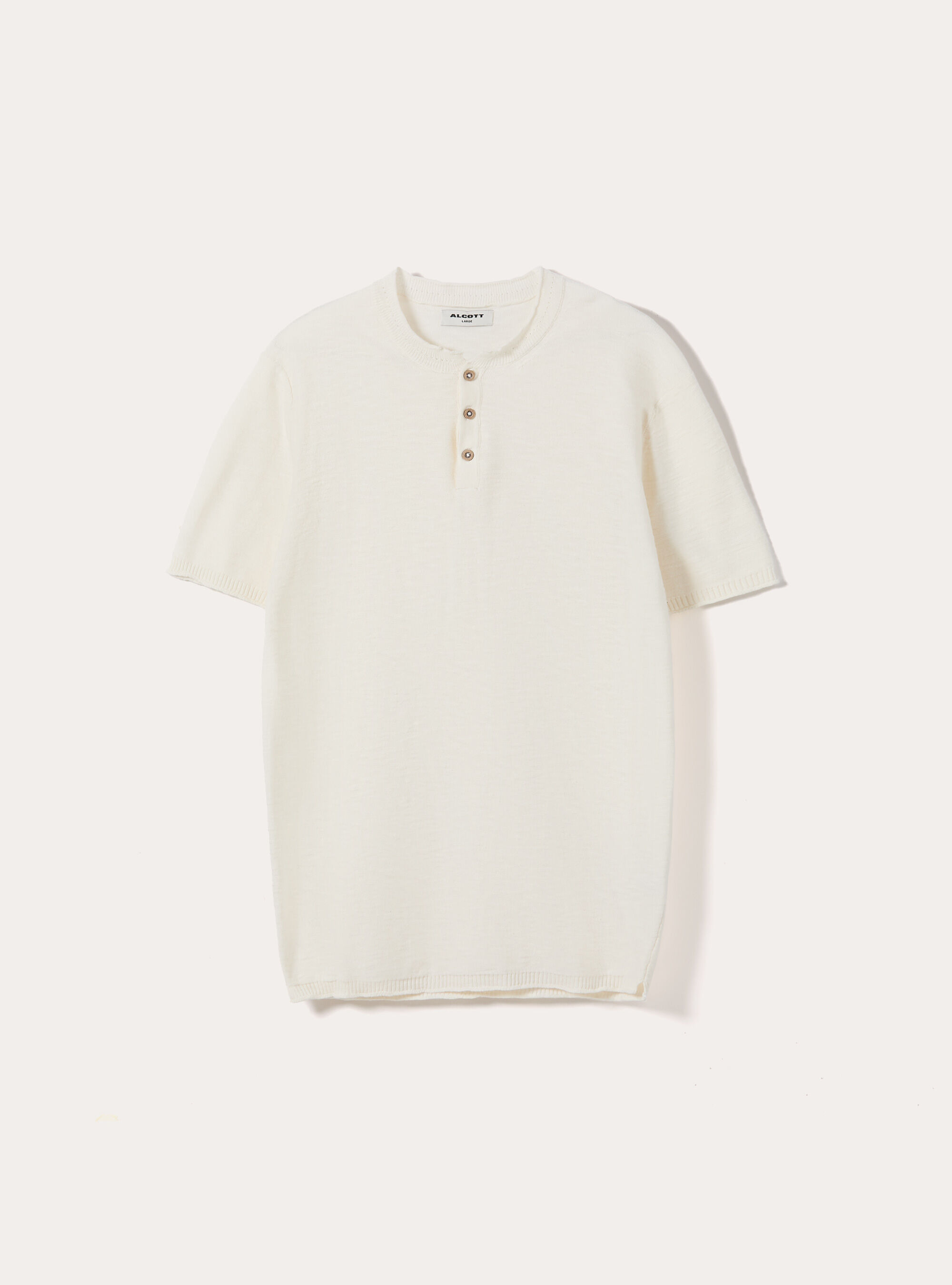 Pullover leggero con collo serafino, OFF WHITE