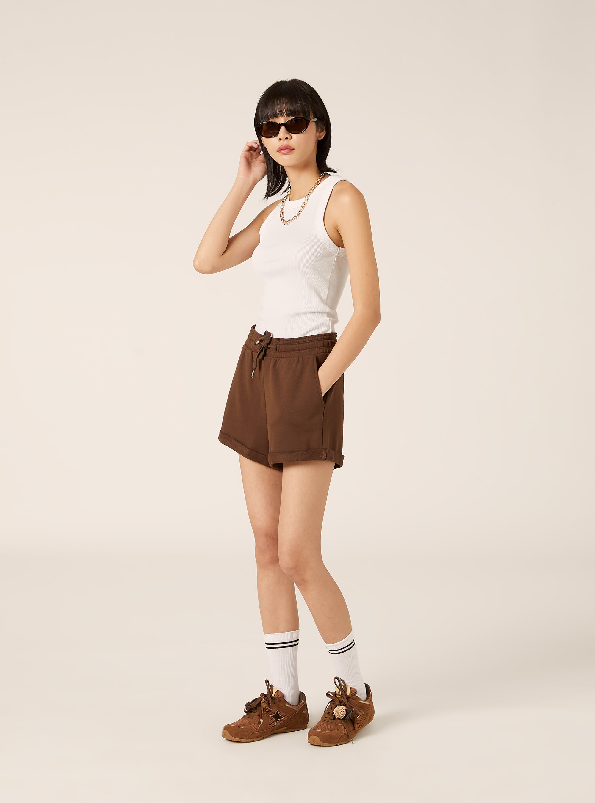 Shorts basic in felpa