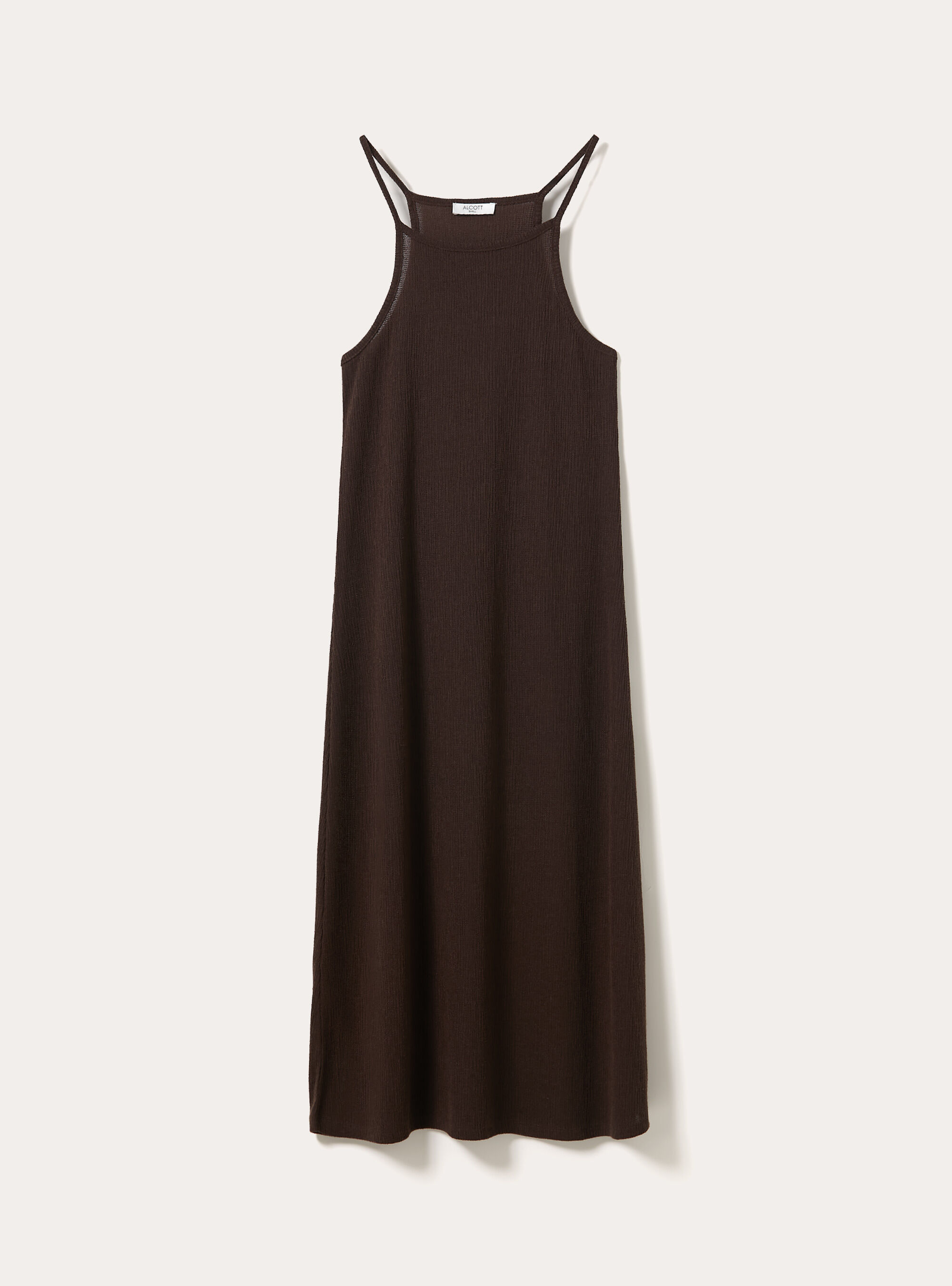 Halter Neck Midi Dress, BR2 BROWN MEDIUM