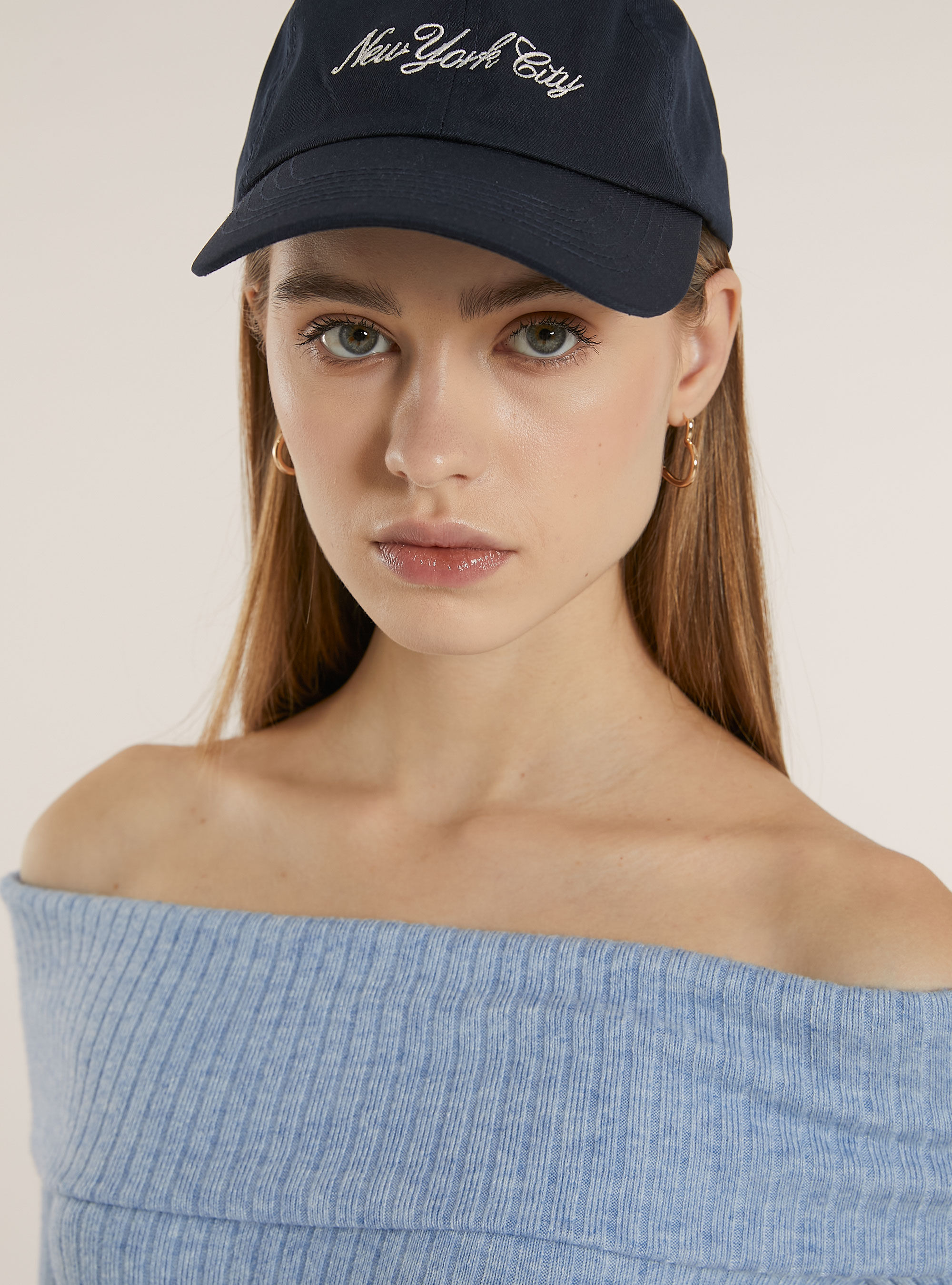 Jersey con escote bardot de canal&eacute;, MAZ2 AZURE MEL MEDIUM