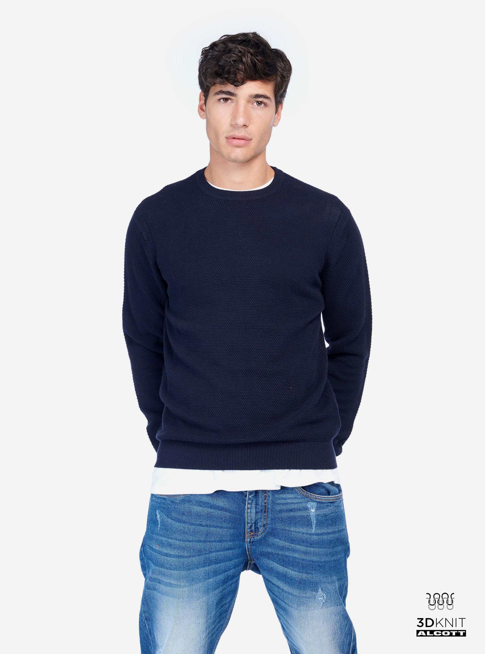 JERSEY CON CORTES, AZUL MARINO