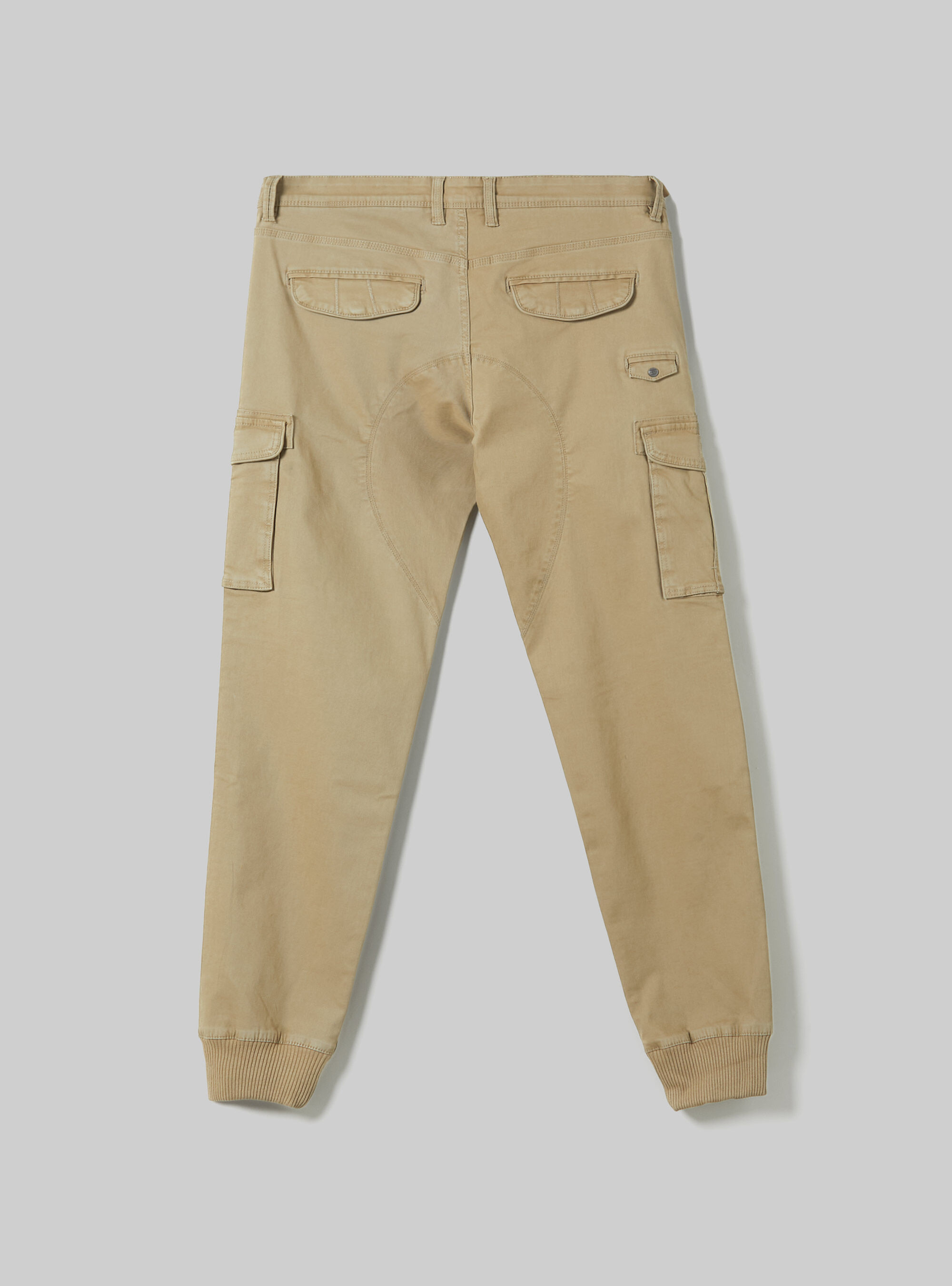 Pantalon cargo en coton avec bande &eacute;lastique, TB2 TOBACCO MEDIUM