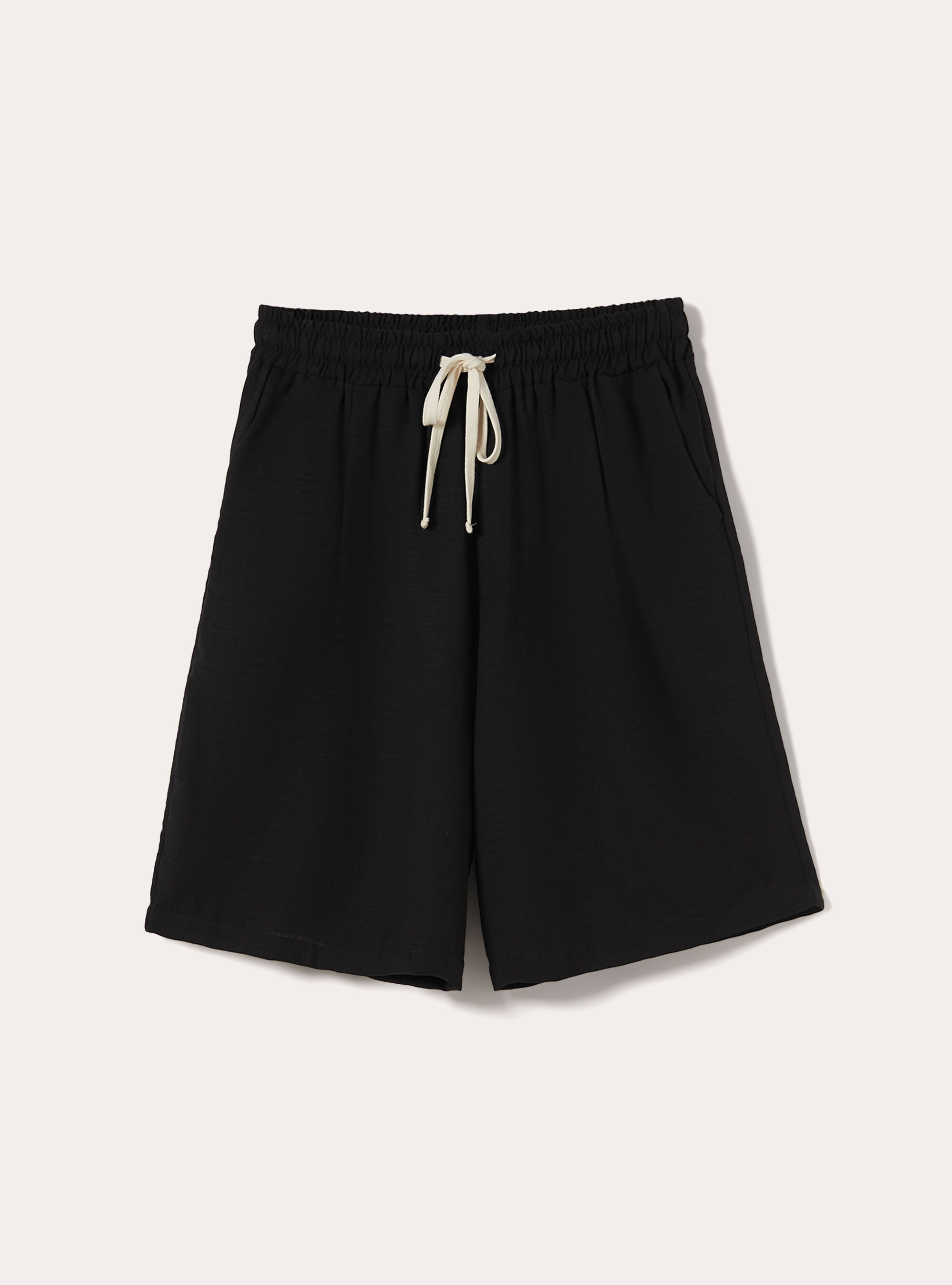Bermudas aus Flammgarn-Gewebe, BK1 BLACK