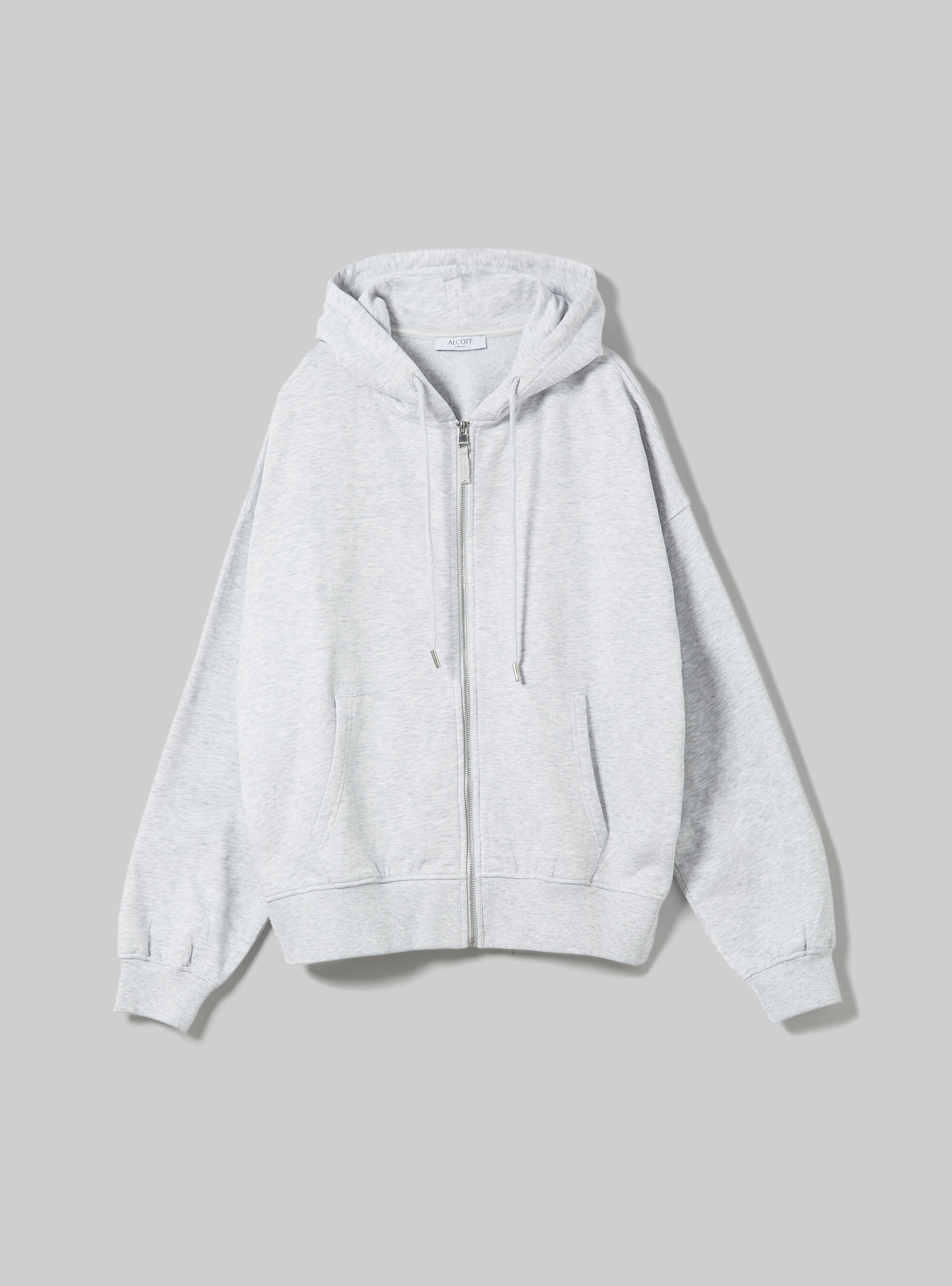White cotton zip up jacket cheap