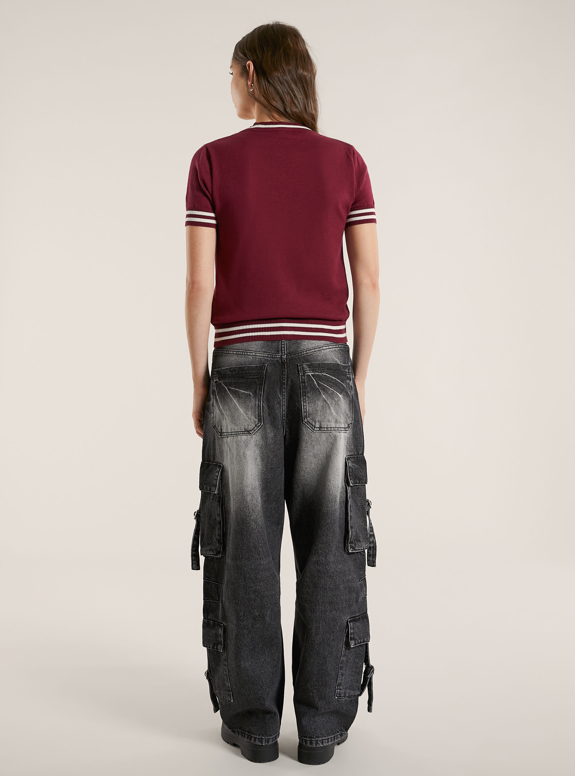 Short-sleeved jersey, BO1 BORDEAUX DARK