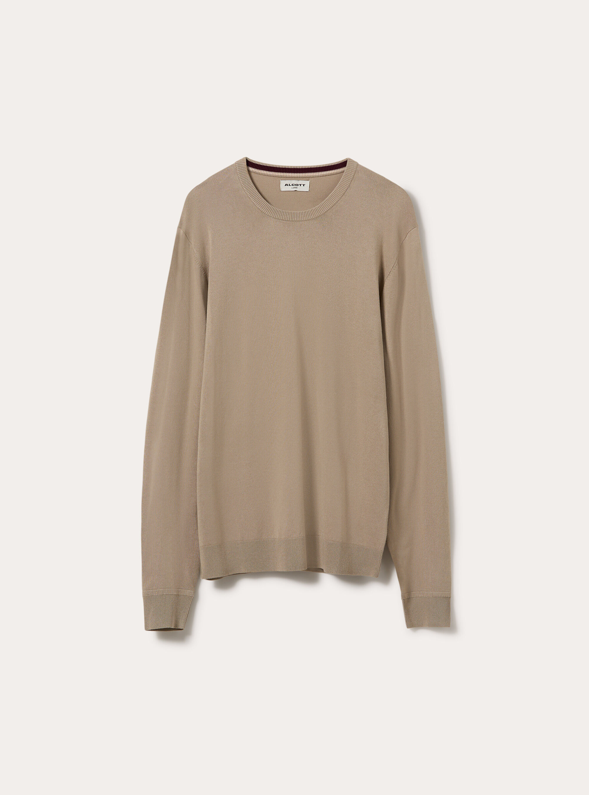 Pullover girocollo in viscosa, BG2 BEIGE MEDIUM