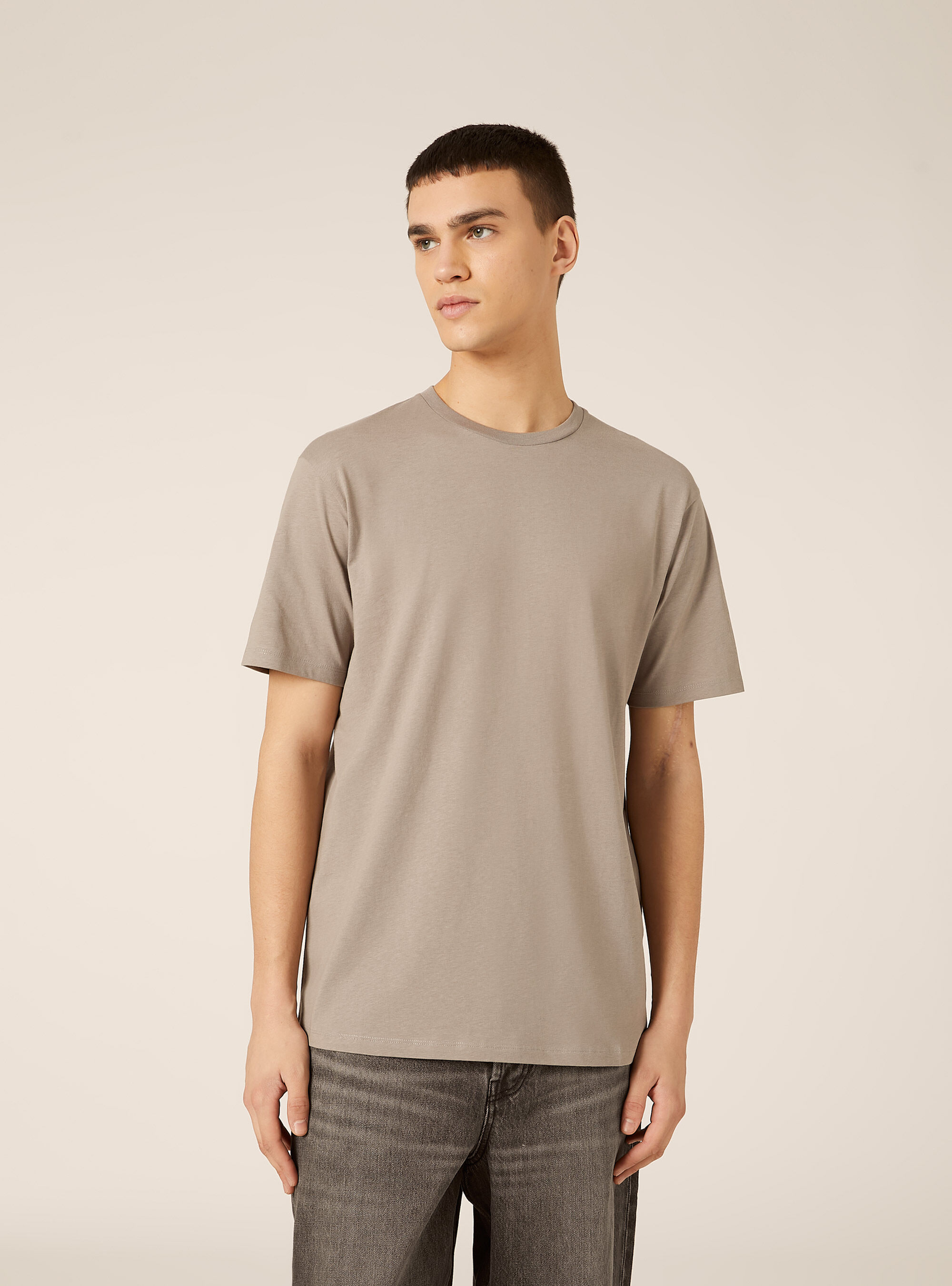 Maglietta girocollo basica, GY2 GREY MEDIUM