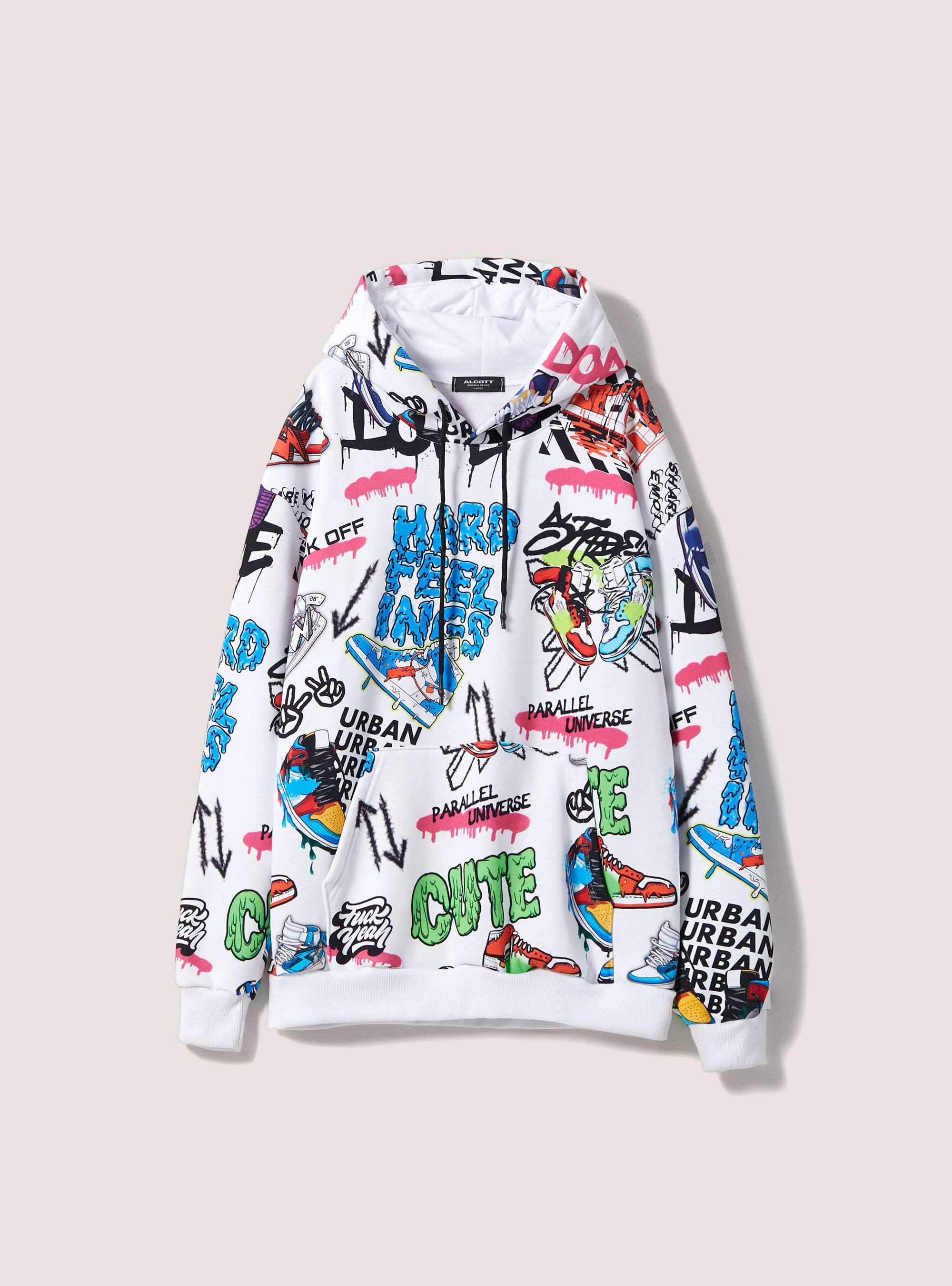 Smile print hoodie on sale