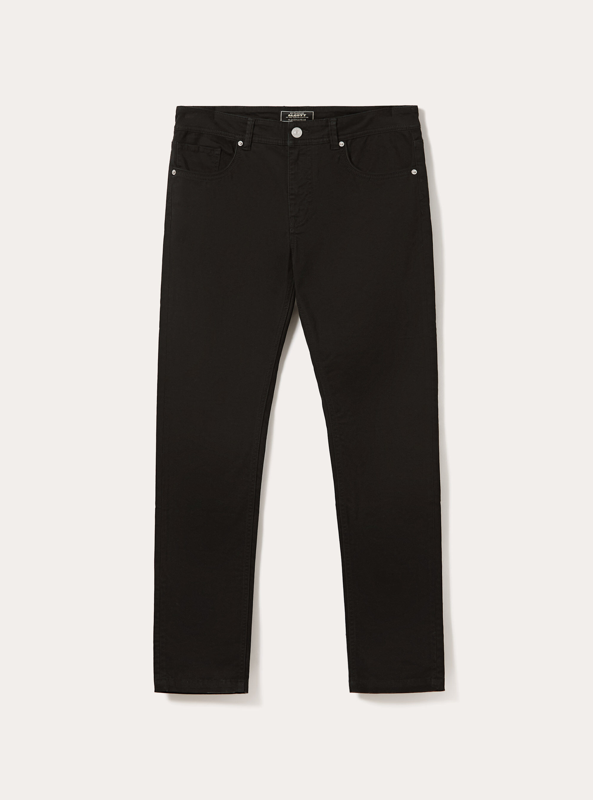 Skinny fit cotton trousers, BK1 BLACK