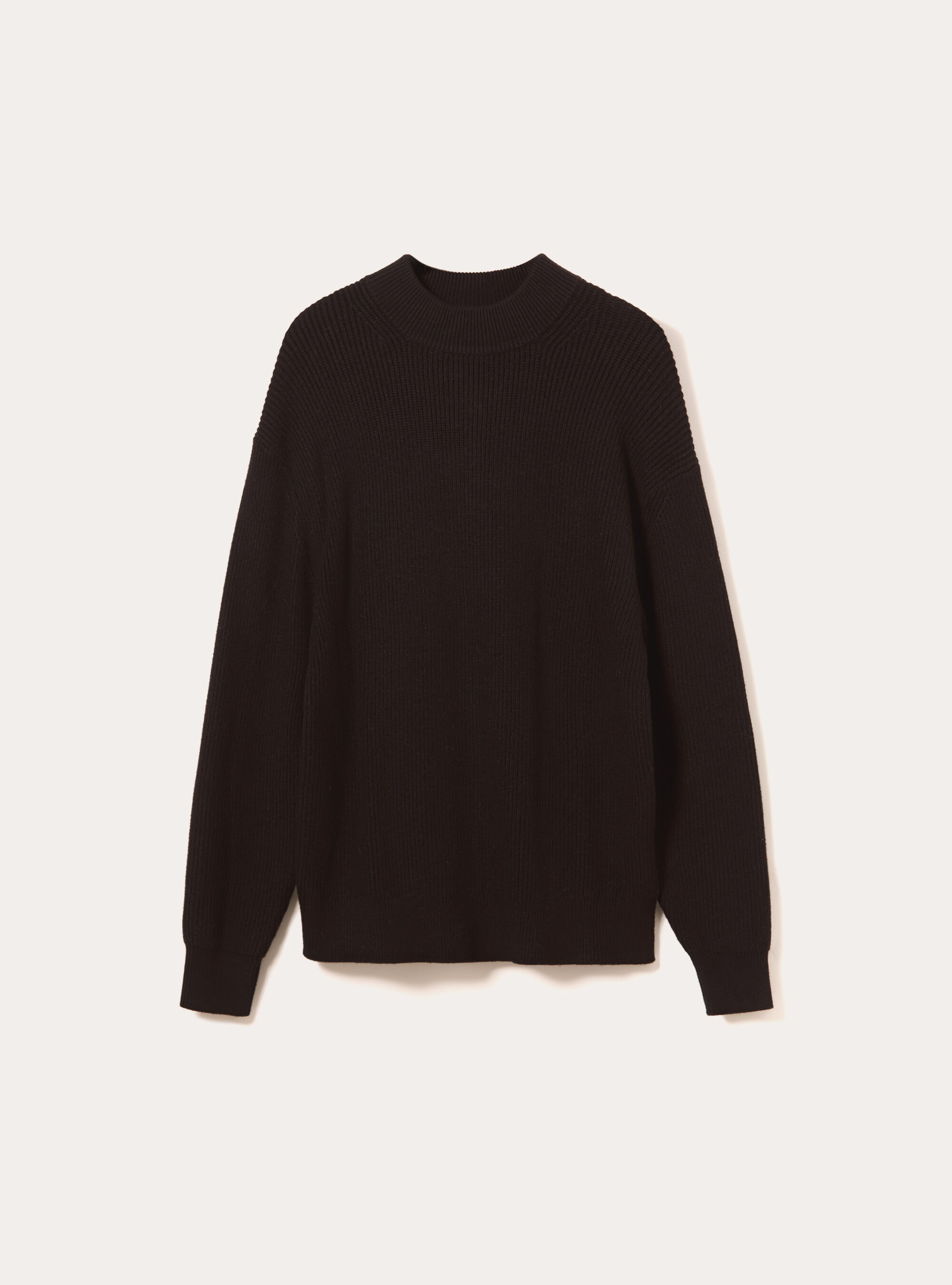 Soft mid-neck pullover, BK1 BLACK