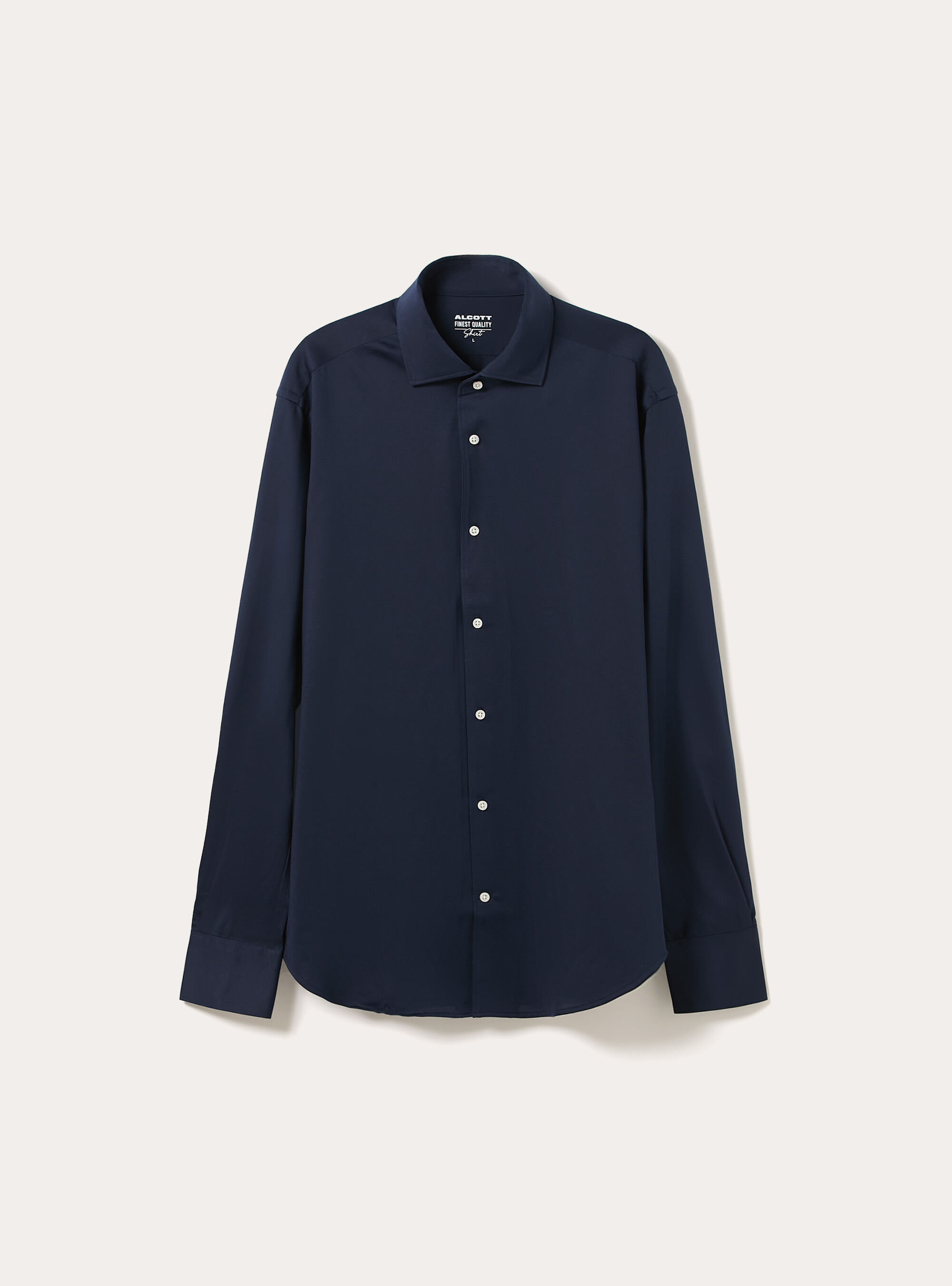 Camicia in jersey in misto cotone, NA1 NAVY DARK