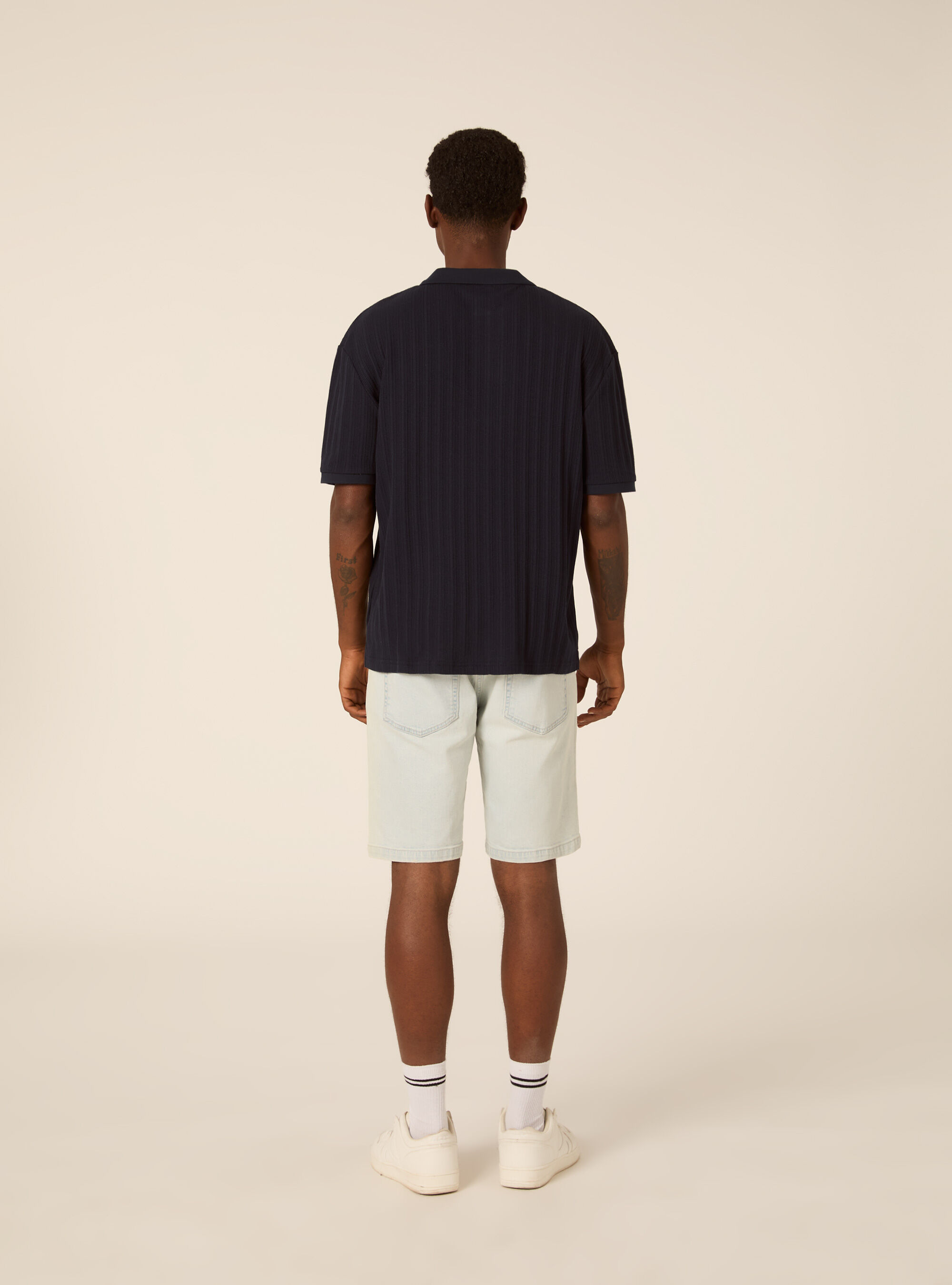 Polo en Jersey Structur&eacute; Coupe Regular Fit, NA1 NAVY DARK