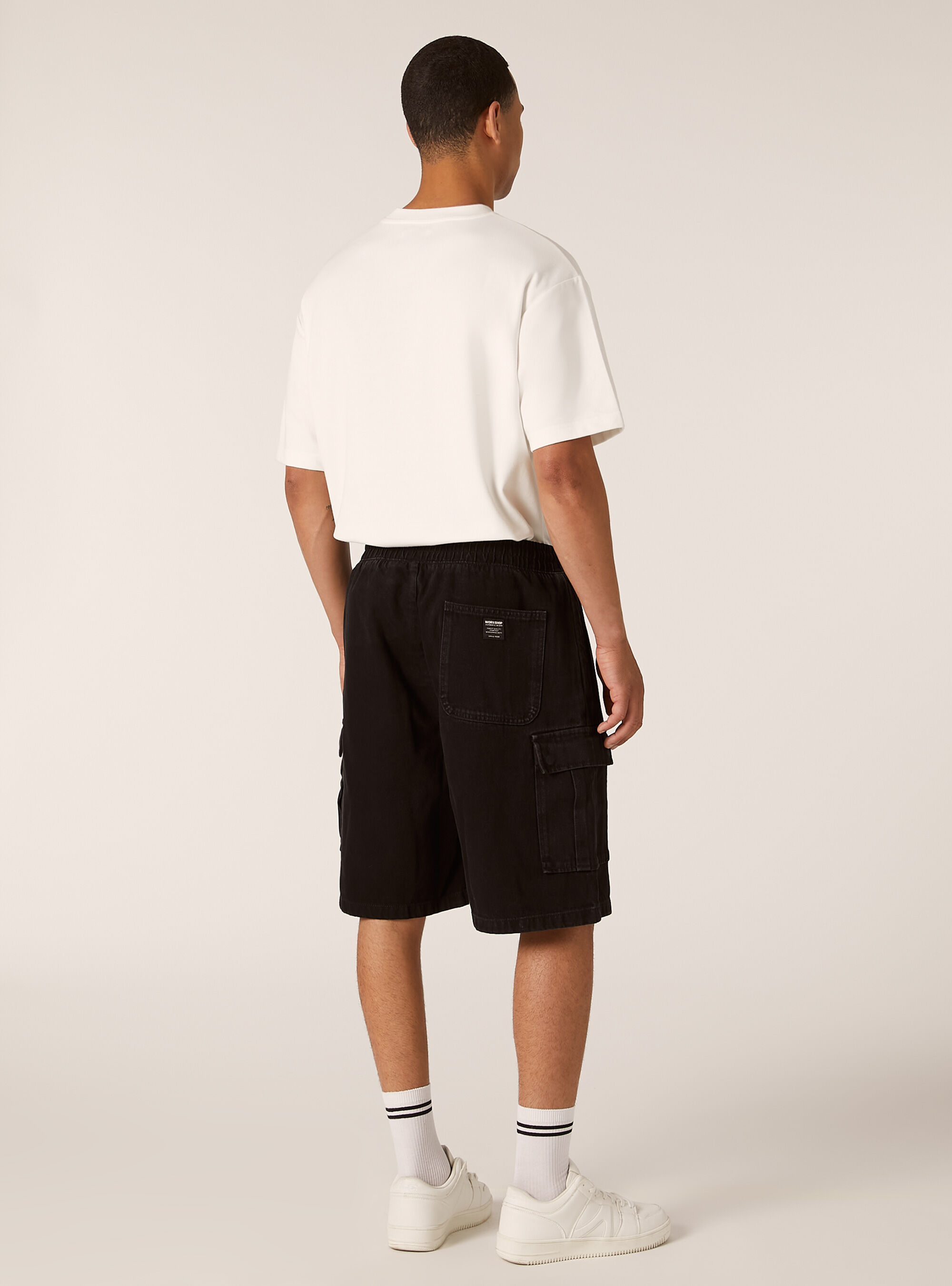 Cargo-Bermudashorts aus Twill, BK1 BLACK