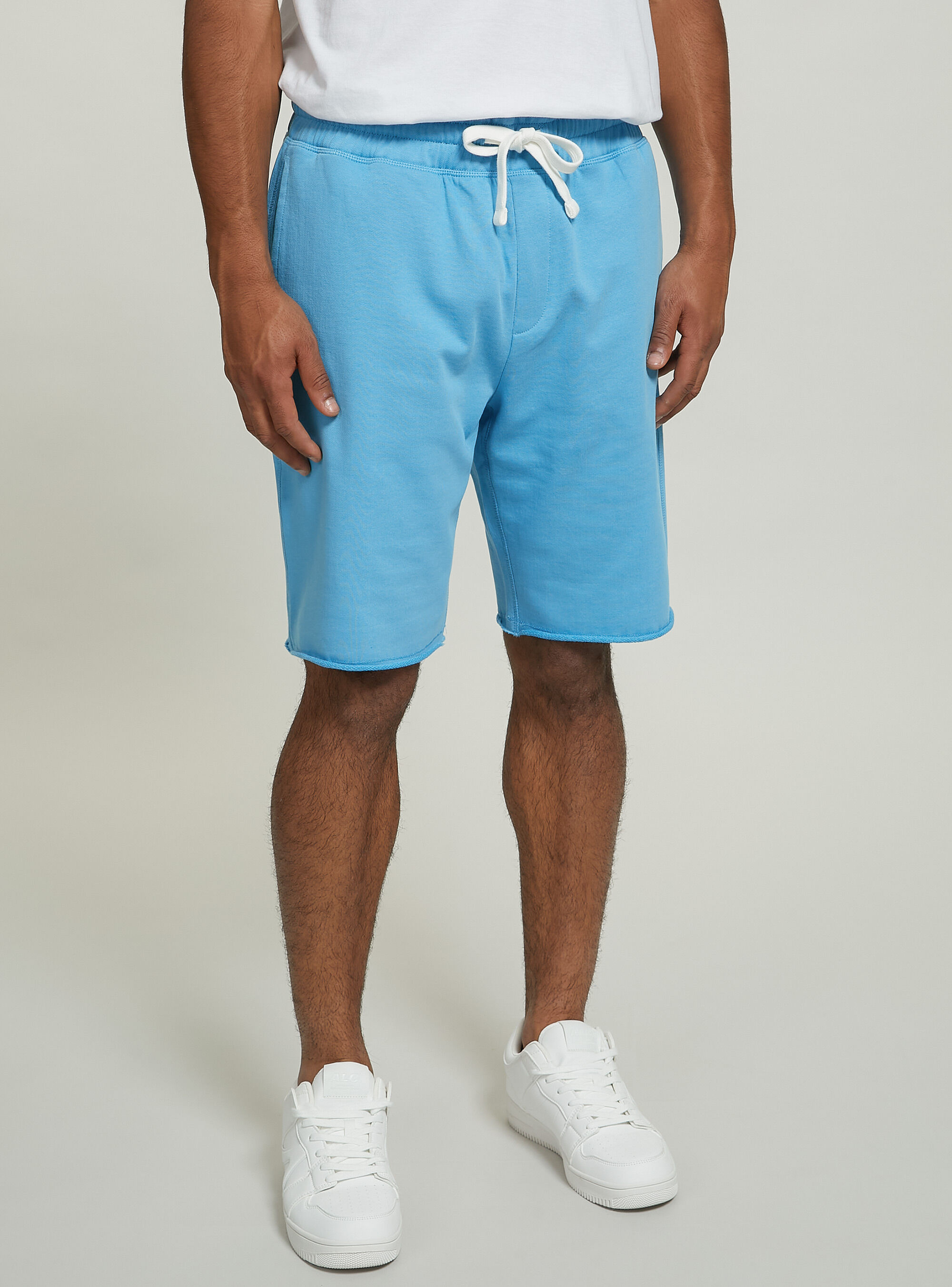 Cotton jogger bermuda shorts, AZ3 AZURE LIGHT