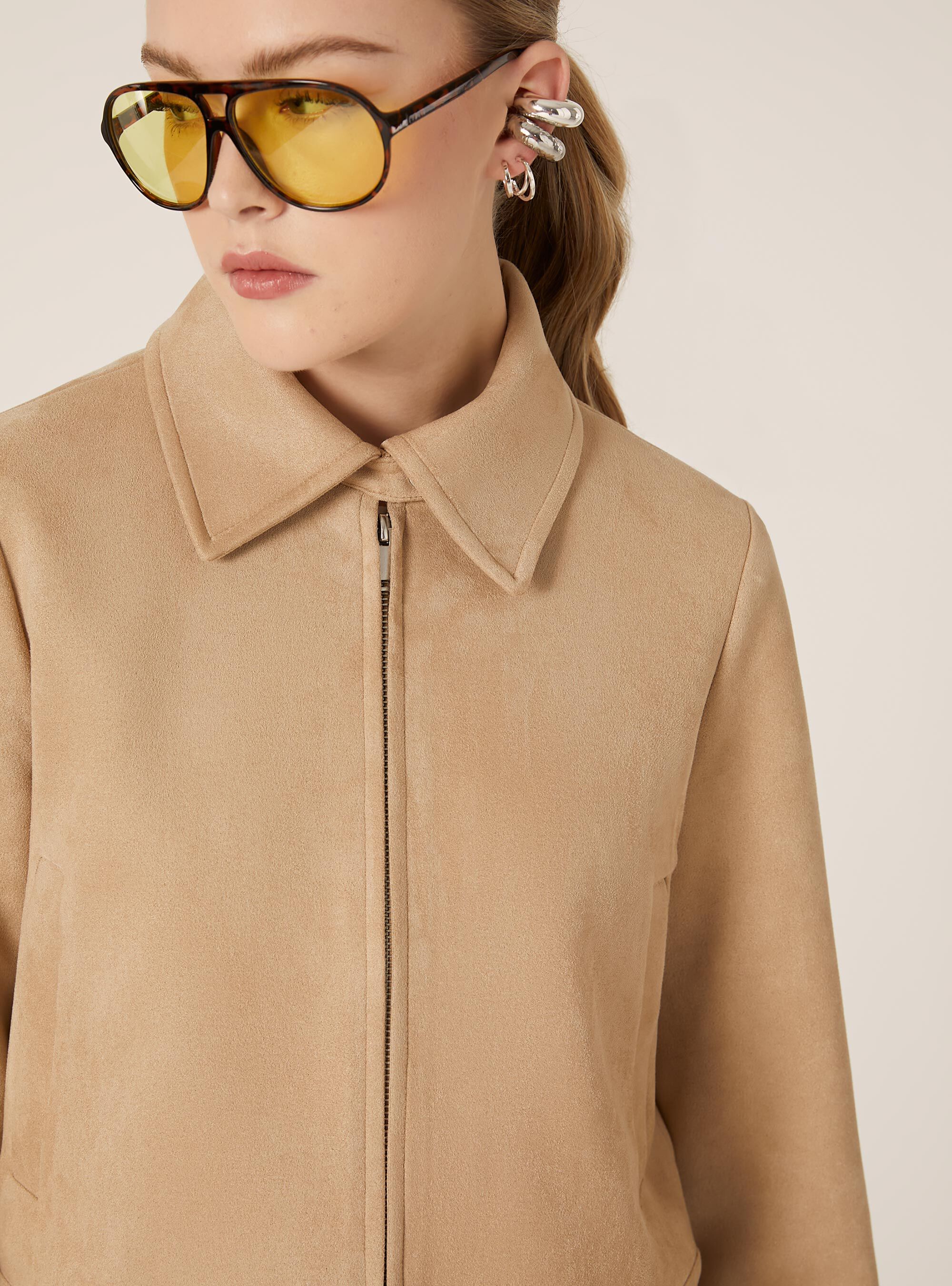 Chaqueta efecto ante, BG2 BEIGE MEDIUM