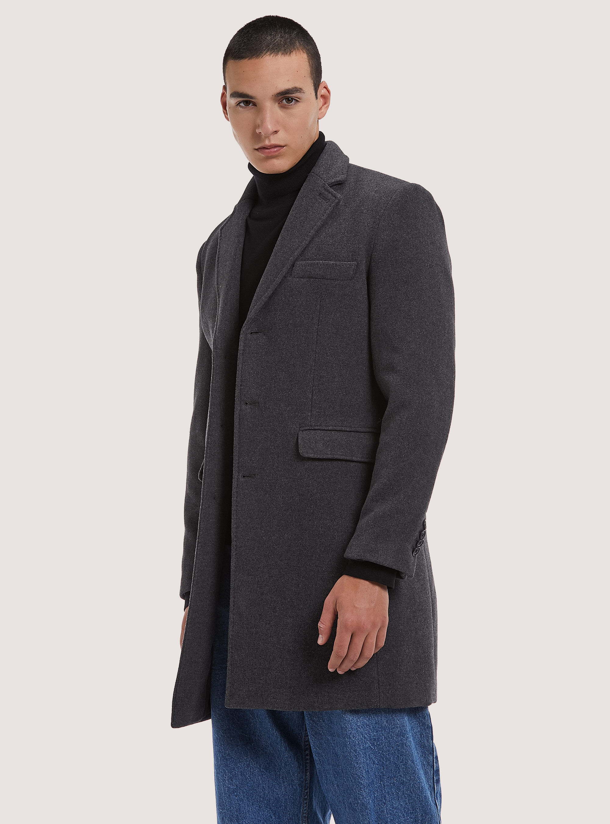 Mens single breasted new arrivals wool peacoat