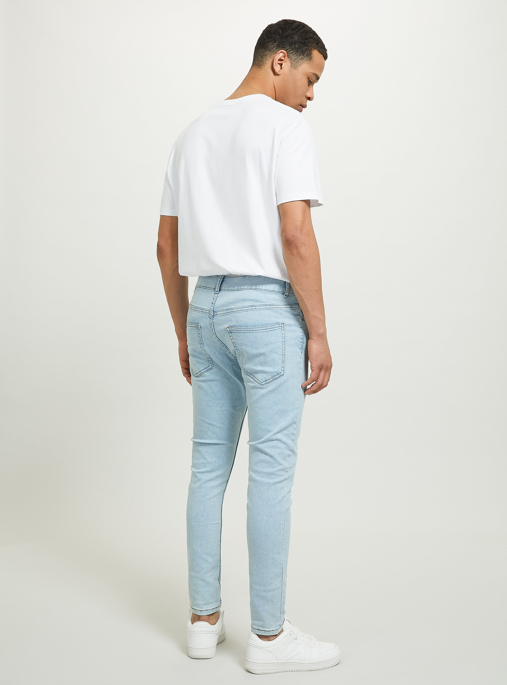 Jean en denim stretch super skinny fit, D007 LIGHT AZURE
