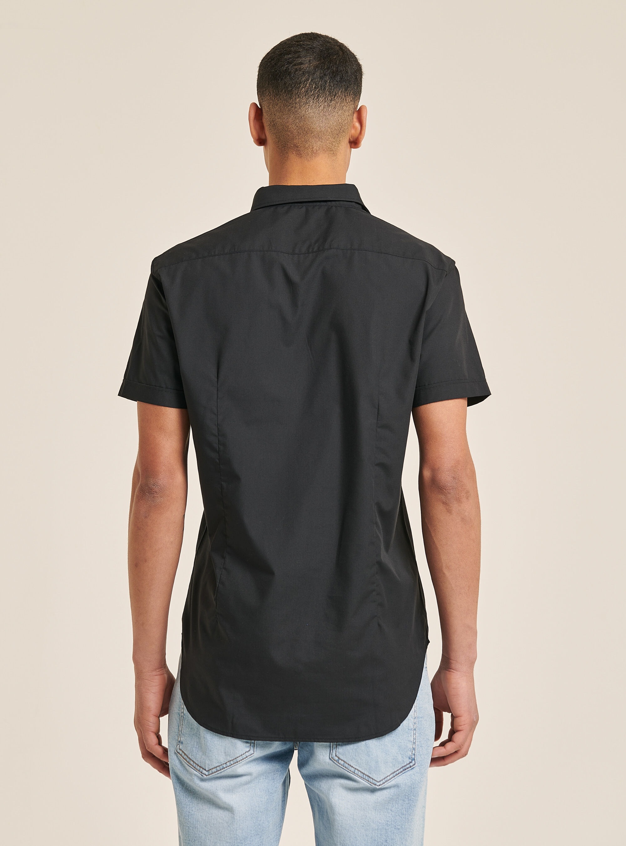 Short-sleeved shirt, BLACK