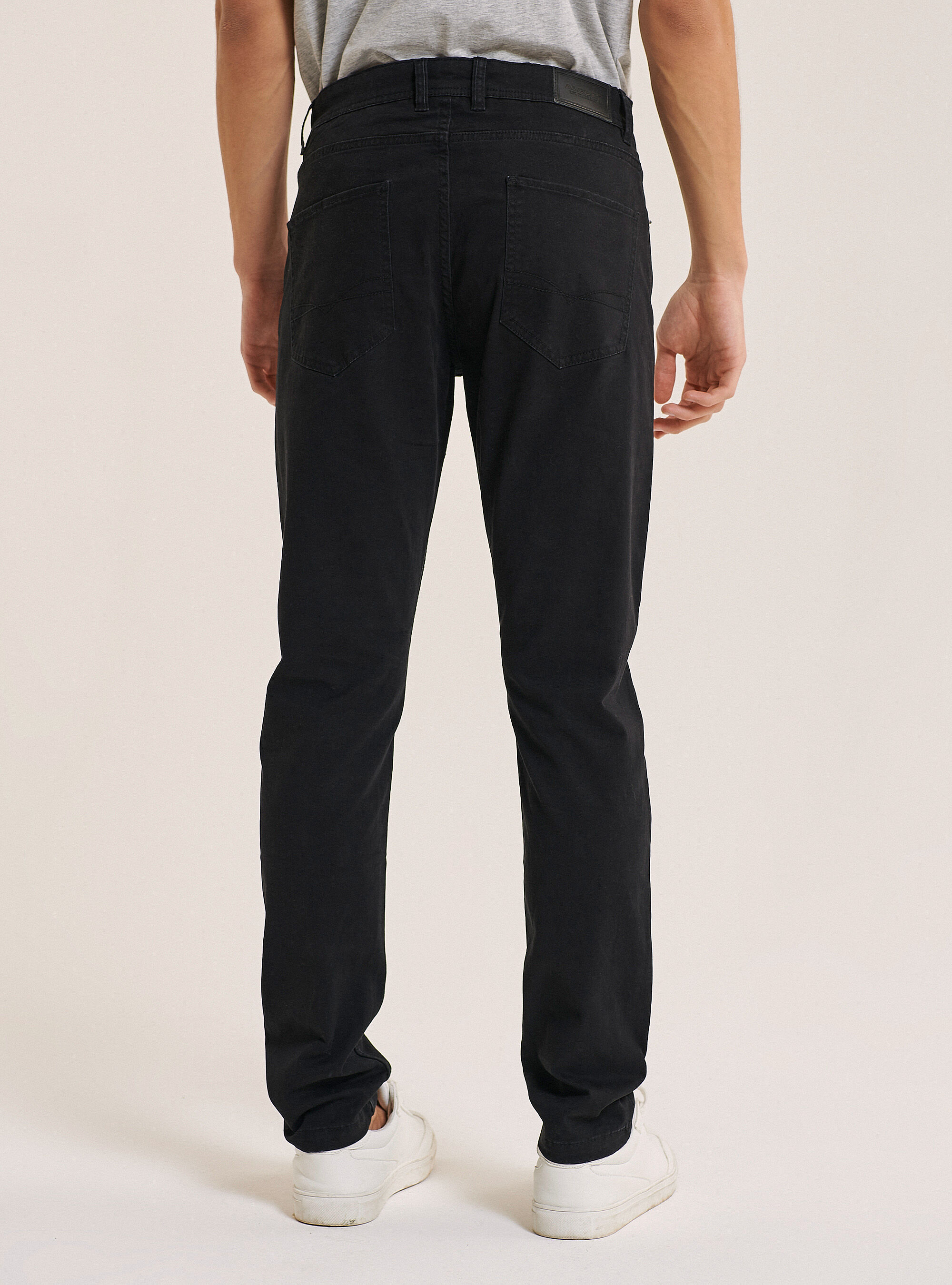 Skinny fit trousers in recycled cotton, BLACK