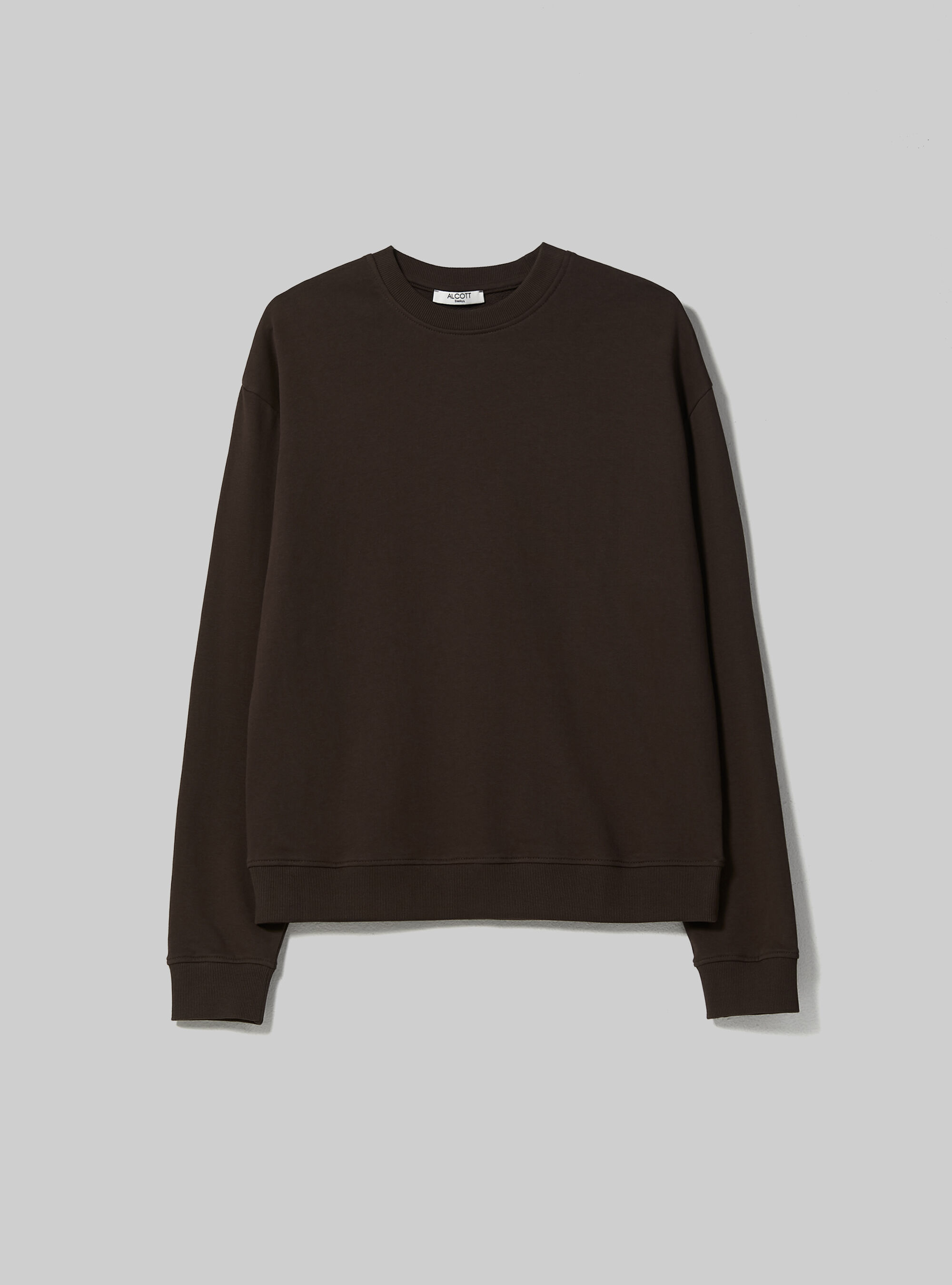 Plain cotton crew neck sweatshirt