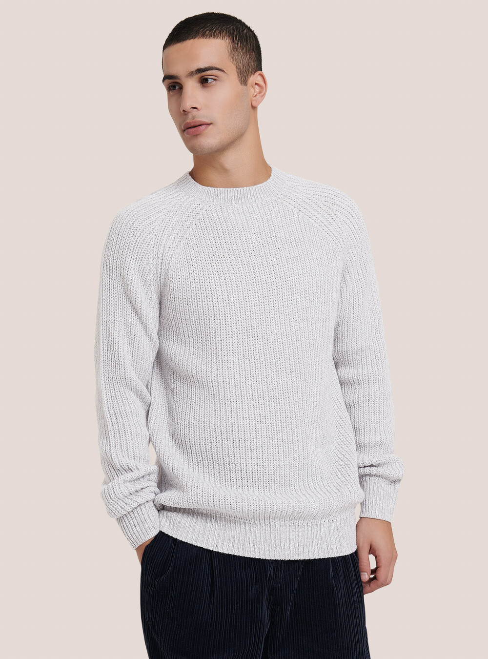 English rib crew-neck pullover