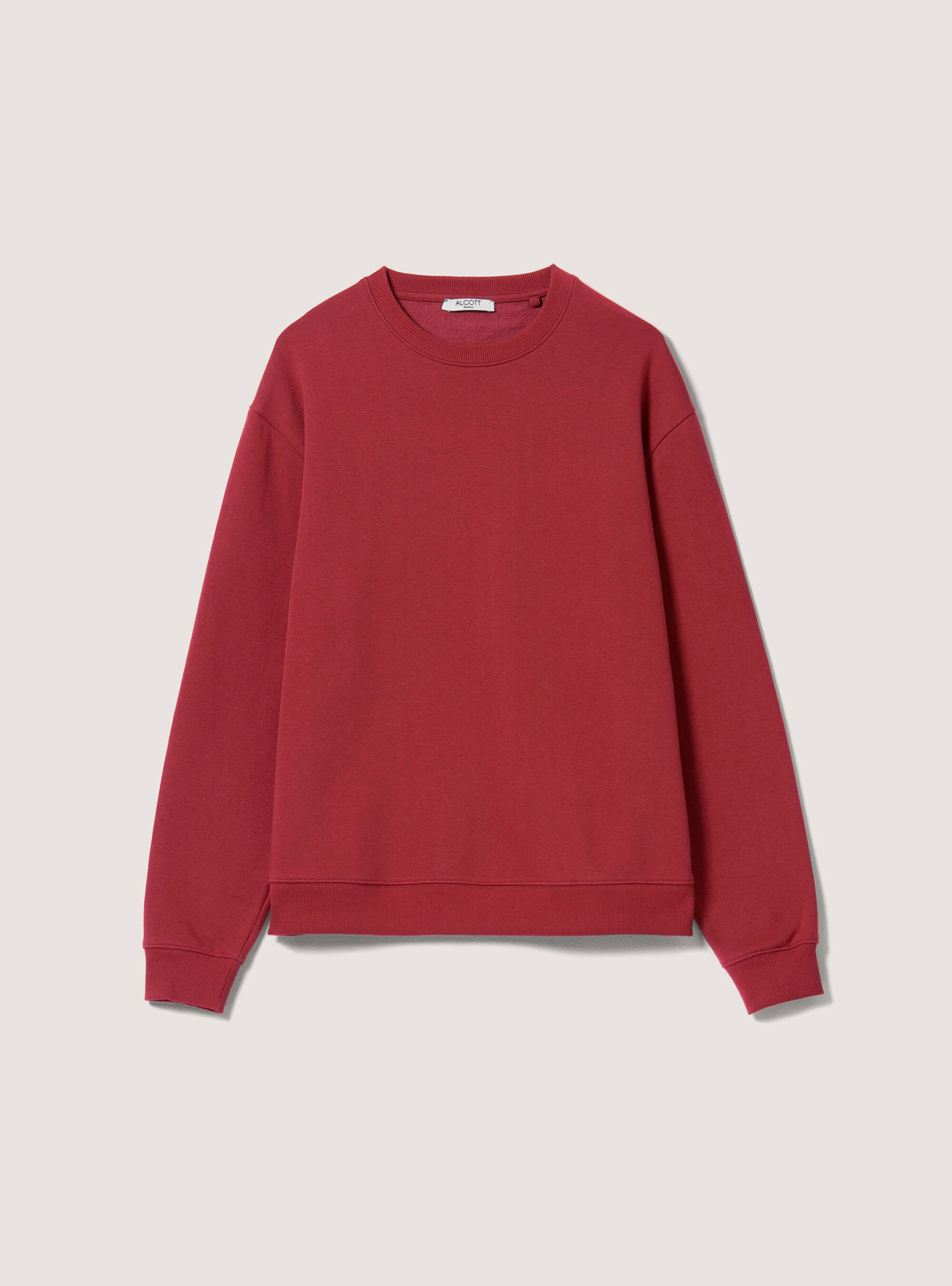 Plain cotton crew neck sweatshirt