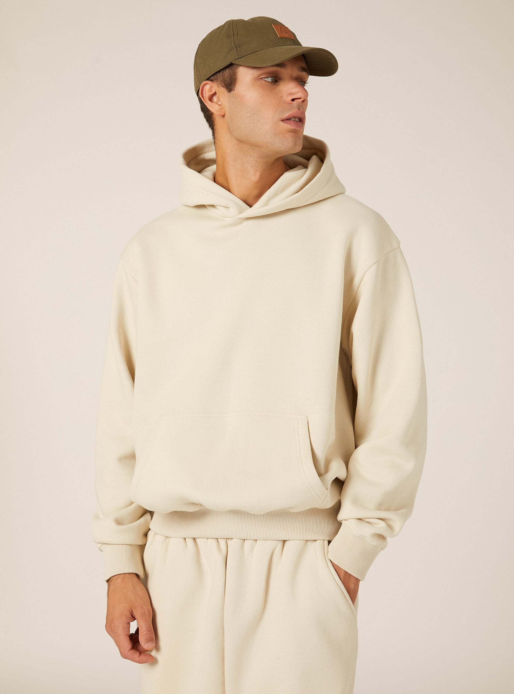 Hoodie mit Boxy-Fit, CR3 CREAM LIGHT