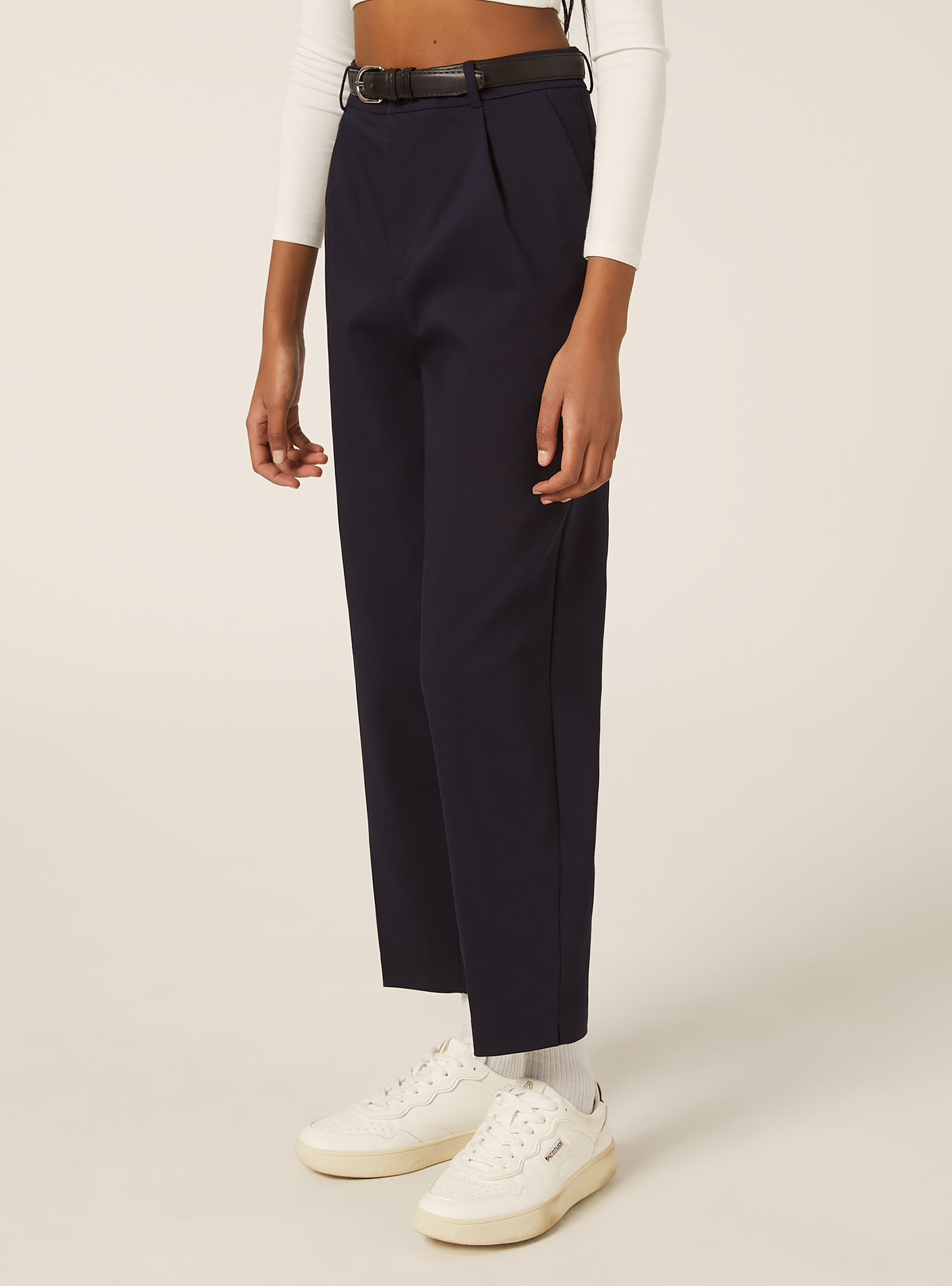 Ma&szlig;geschneiderte Hose mit G&uuml;rtel, NA2 NAVY MEDIUM