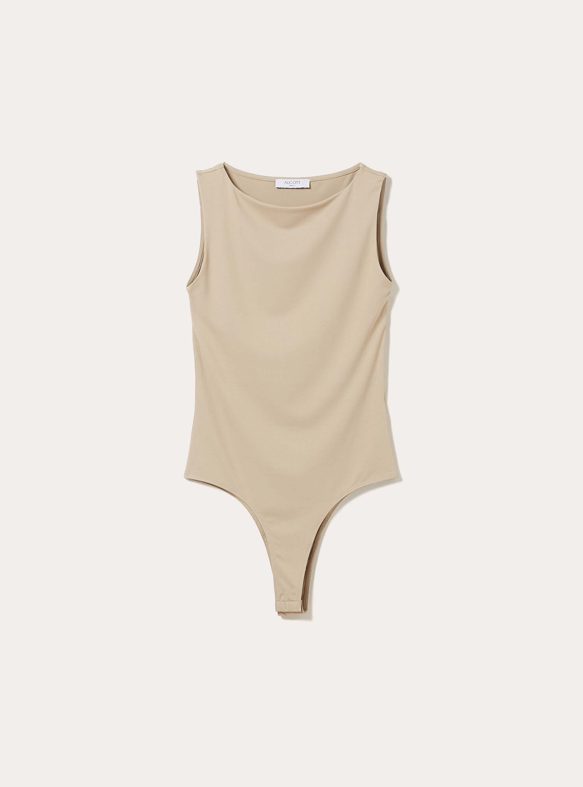Body con scollo a barchetta, BG3 BEIGE LIGHT