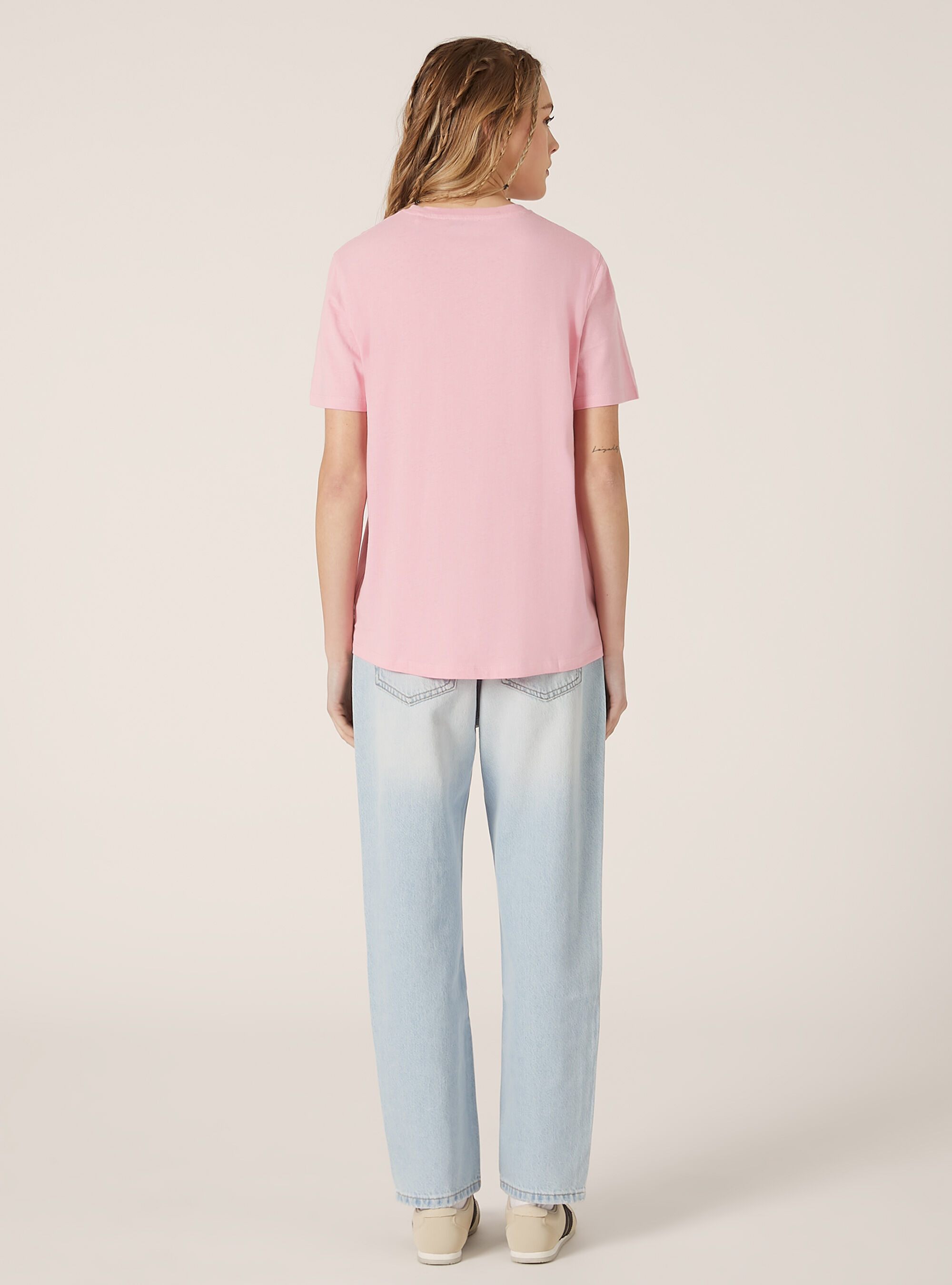 Camiseta de algod&oacute;n con cuello redondo, PK1 PINK DARK