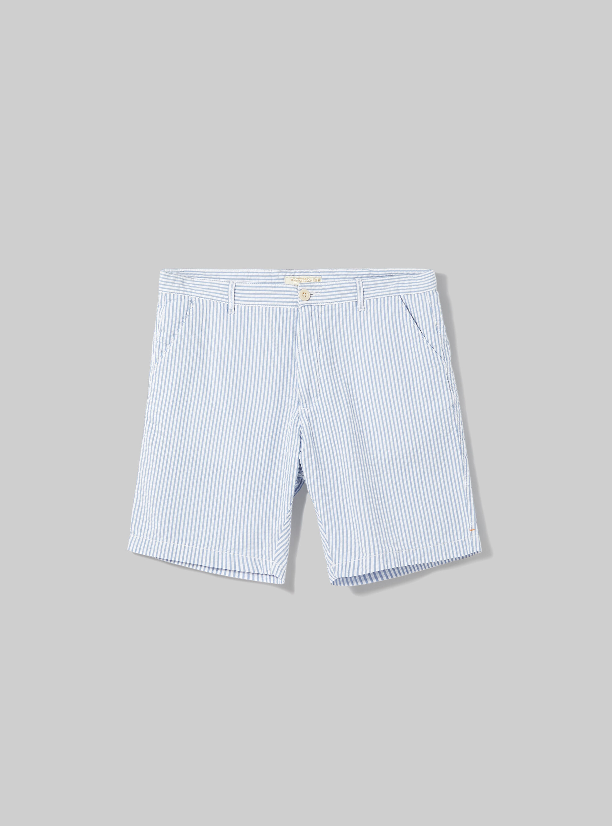 Striped cotton bermuda shorts