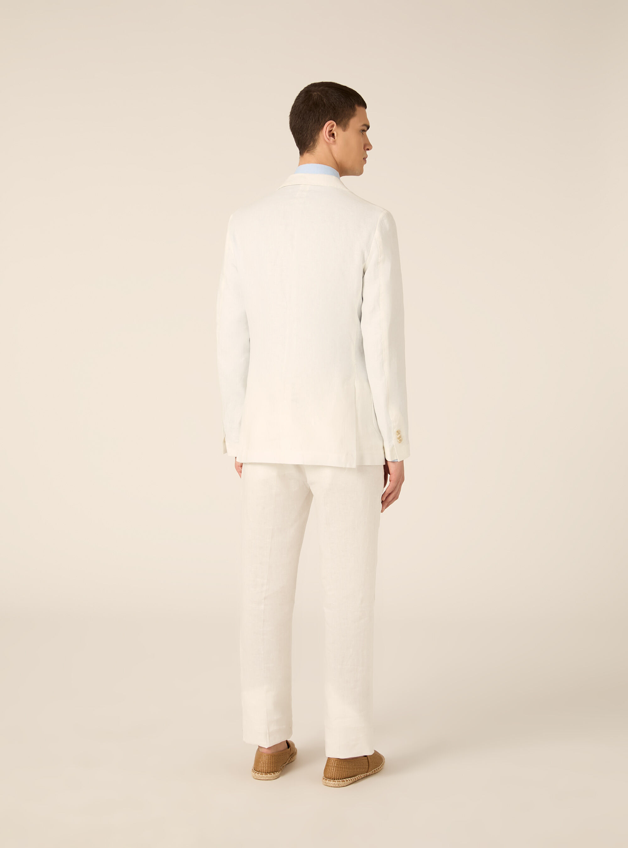 Giacca in lino monopetto, WH1 OFF WHITE