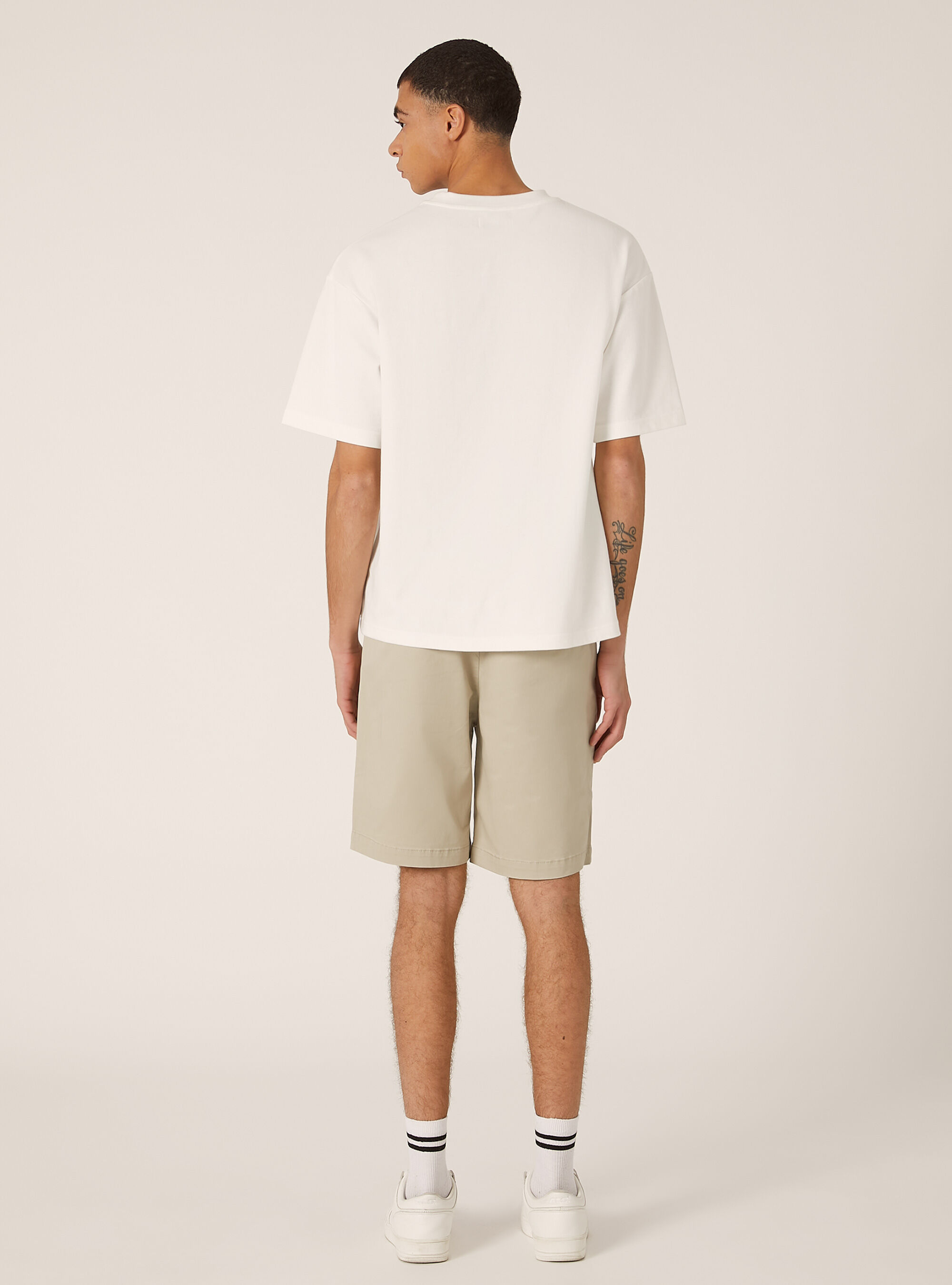 Cotton twill stretch bermuda shorts, BG2 BEIGE MEDIUM