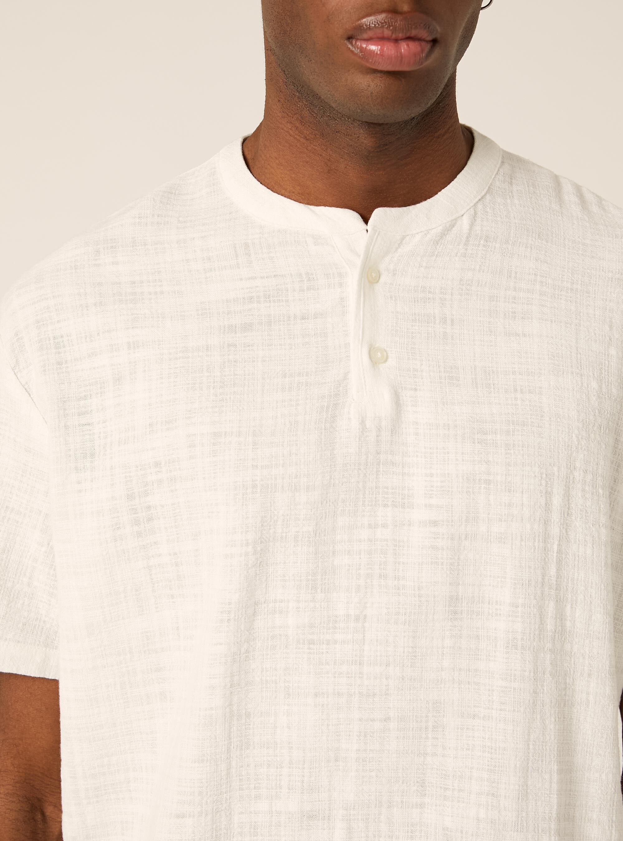 Camicia in cotone mezza placchetta, WH2 WHITE